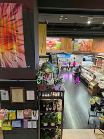 In the supermarket across the road.