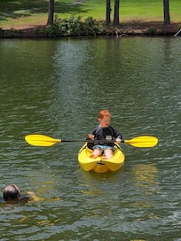 Max’s first time in a kayak