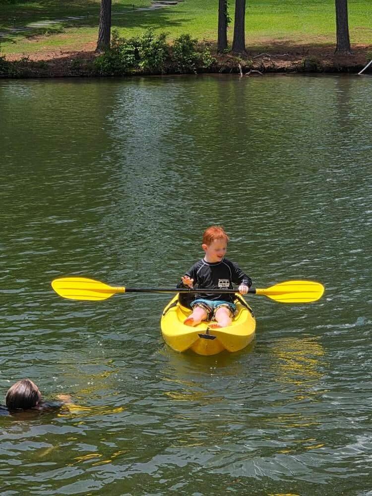 Max’s first time in a kayak 