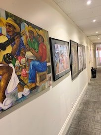 Most interesting art and posters in the hallways.