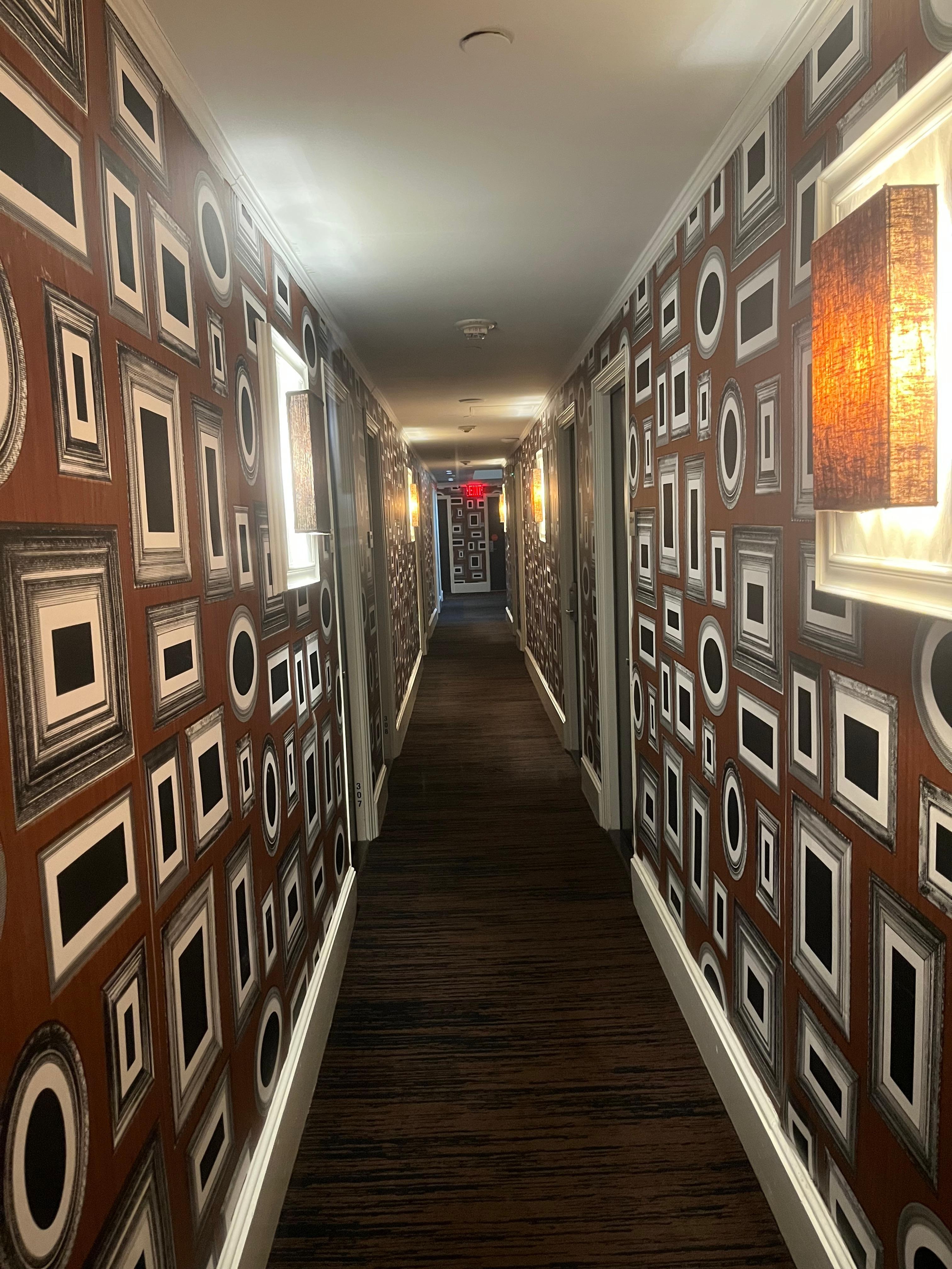 Corridors leading to rooms. Tired and very dark