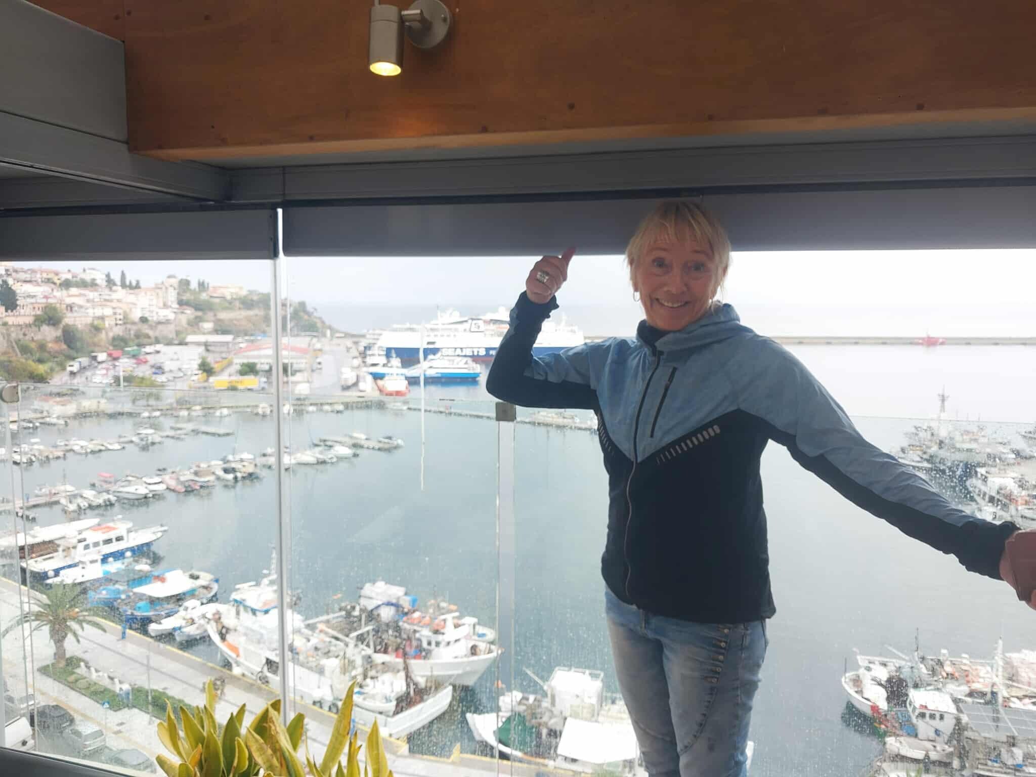 Utsikt från hotellets bar på 7e våningen.