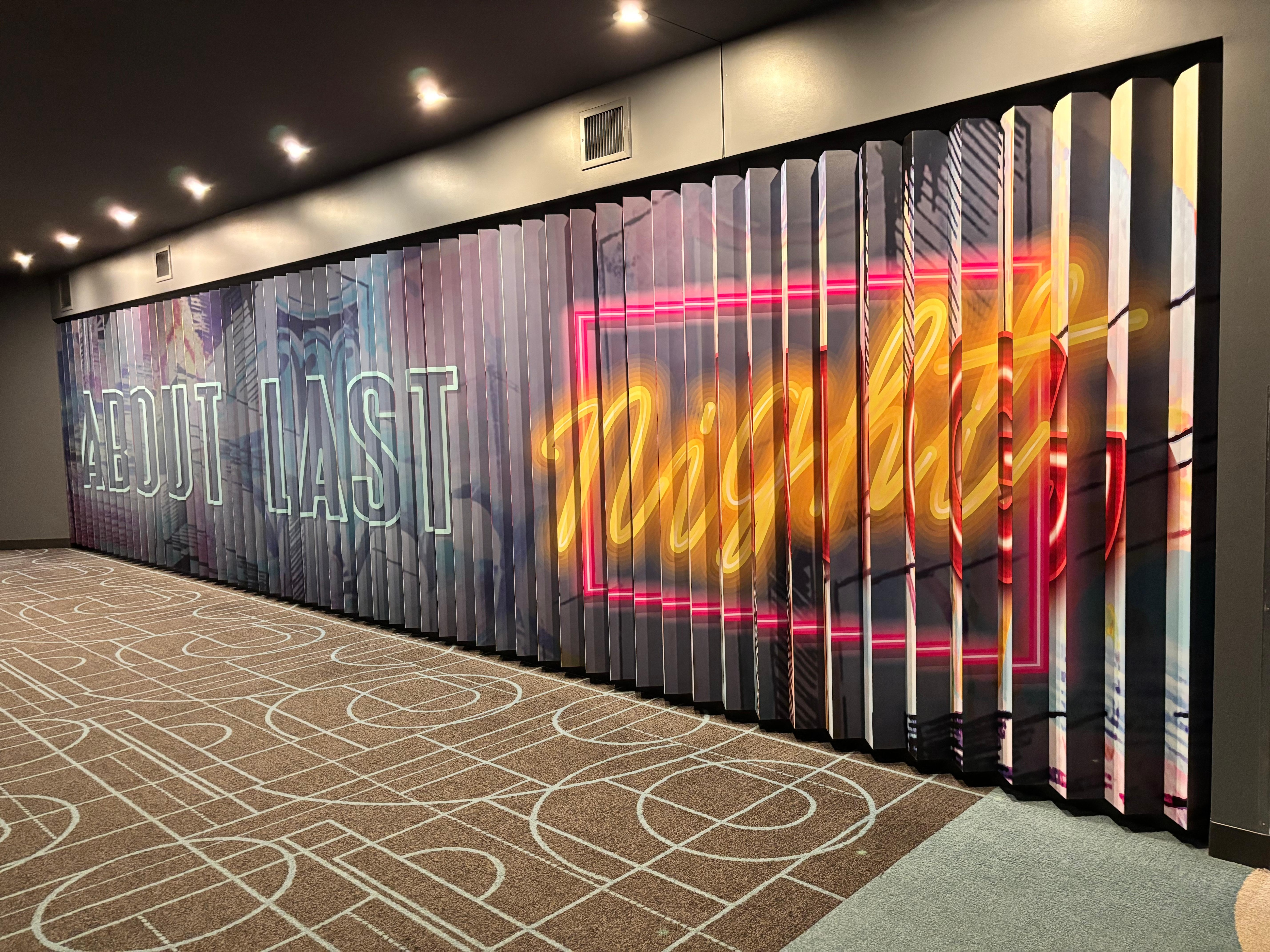 Wall art reflecting side of hall