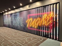 Wall art reflecting side of hall