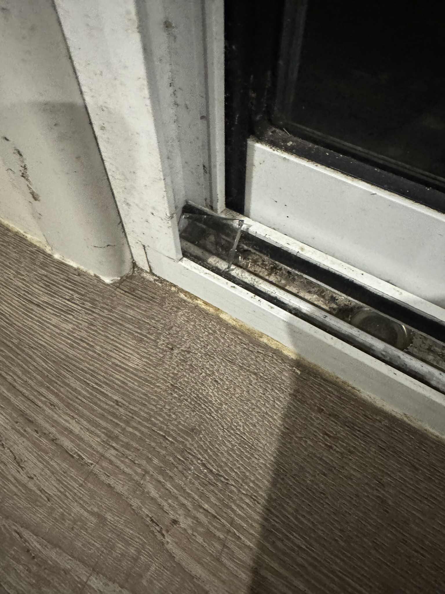 Large Glass pieces in the door tracks