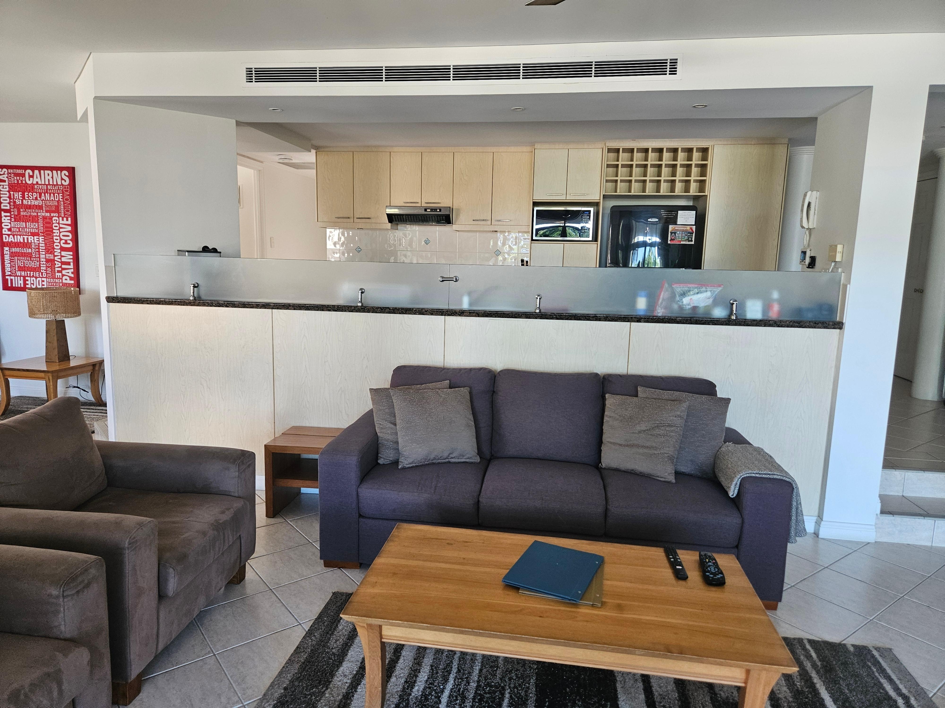 Living room and kitchen