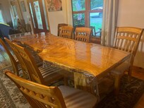 Plastic on dining table.