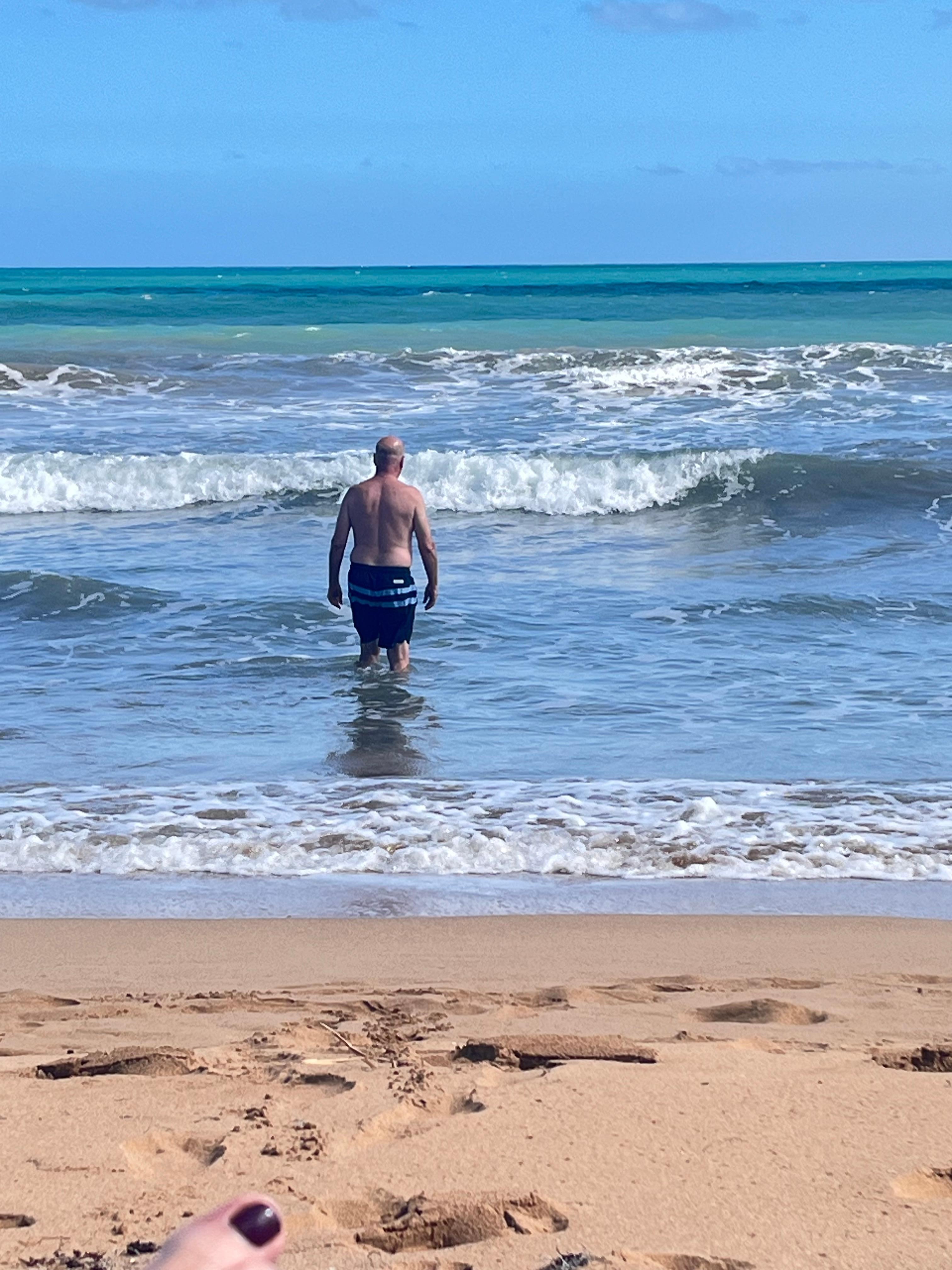 The sea was relatively calm.