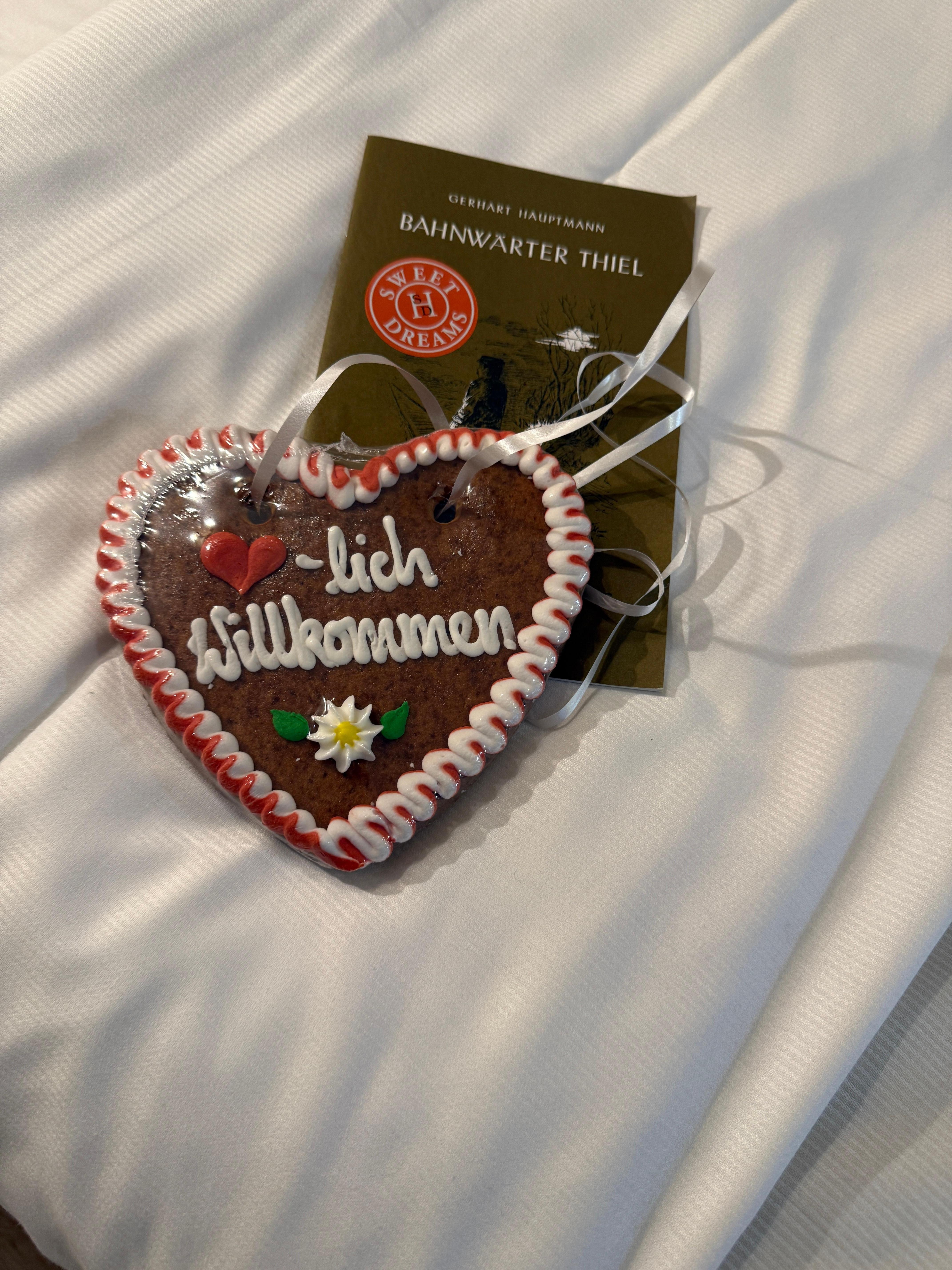 Gingerbread cookie on the bed