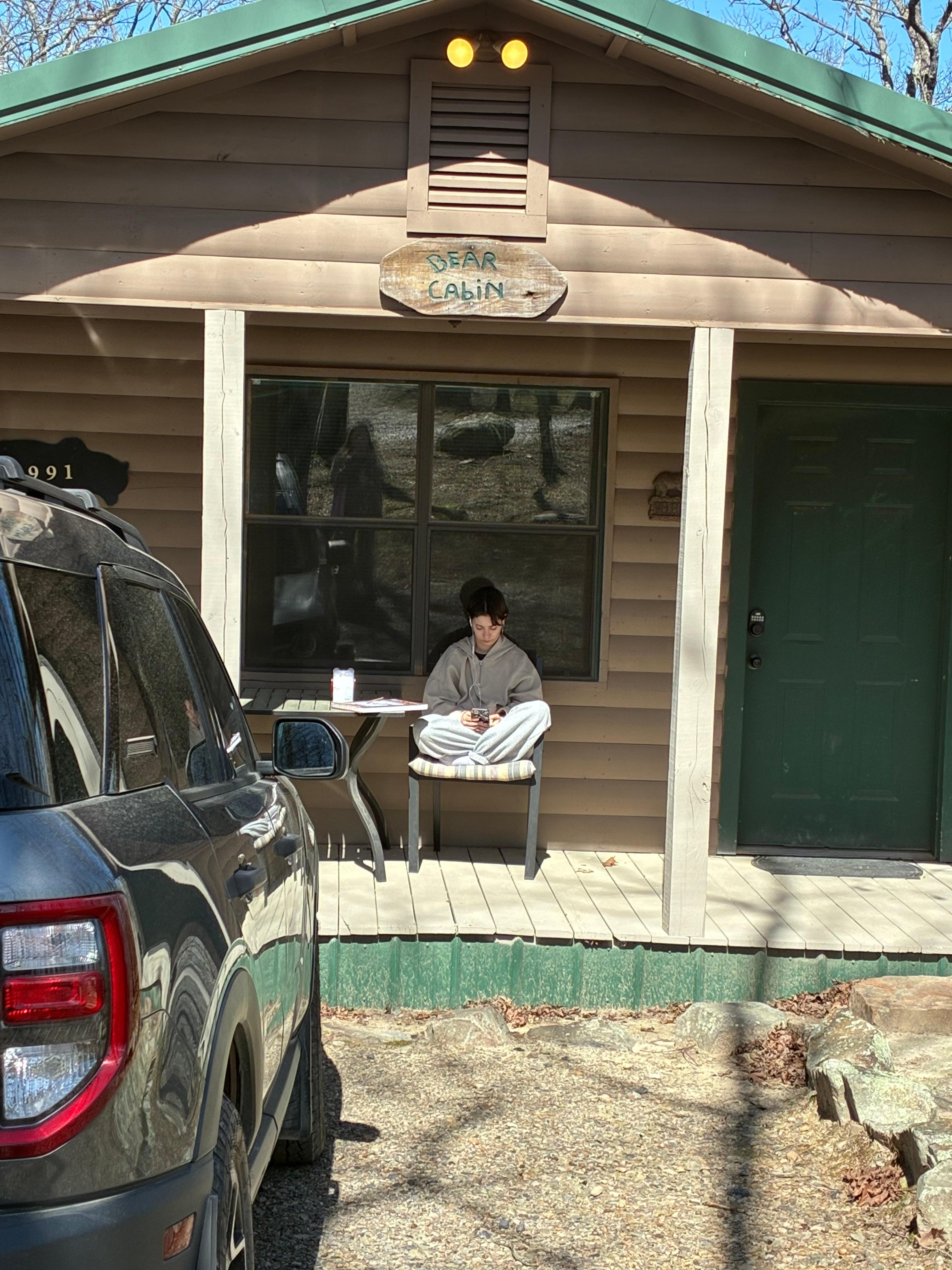 Front porch of bear cabin