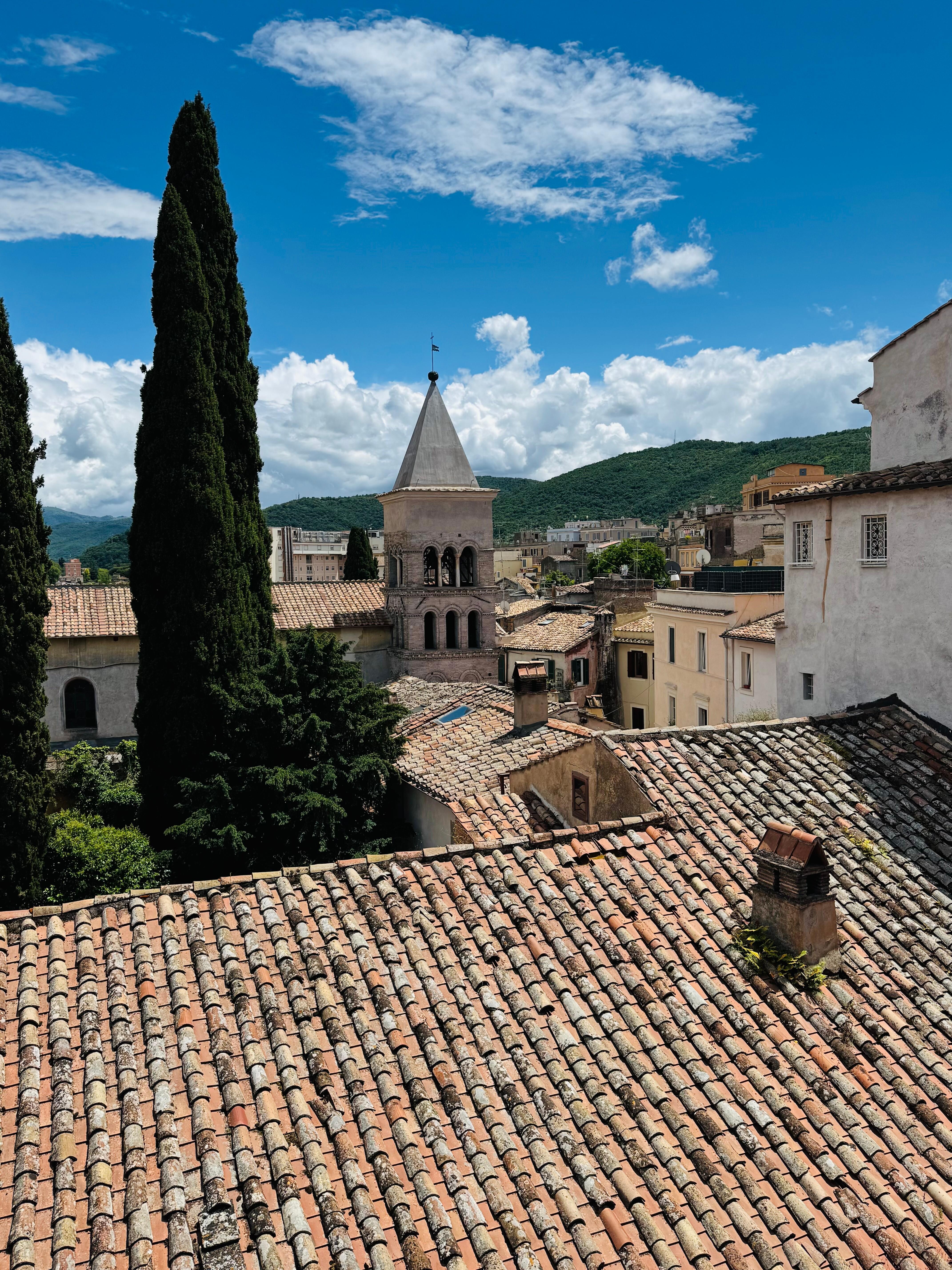 The beautiful view from our bedroom window .