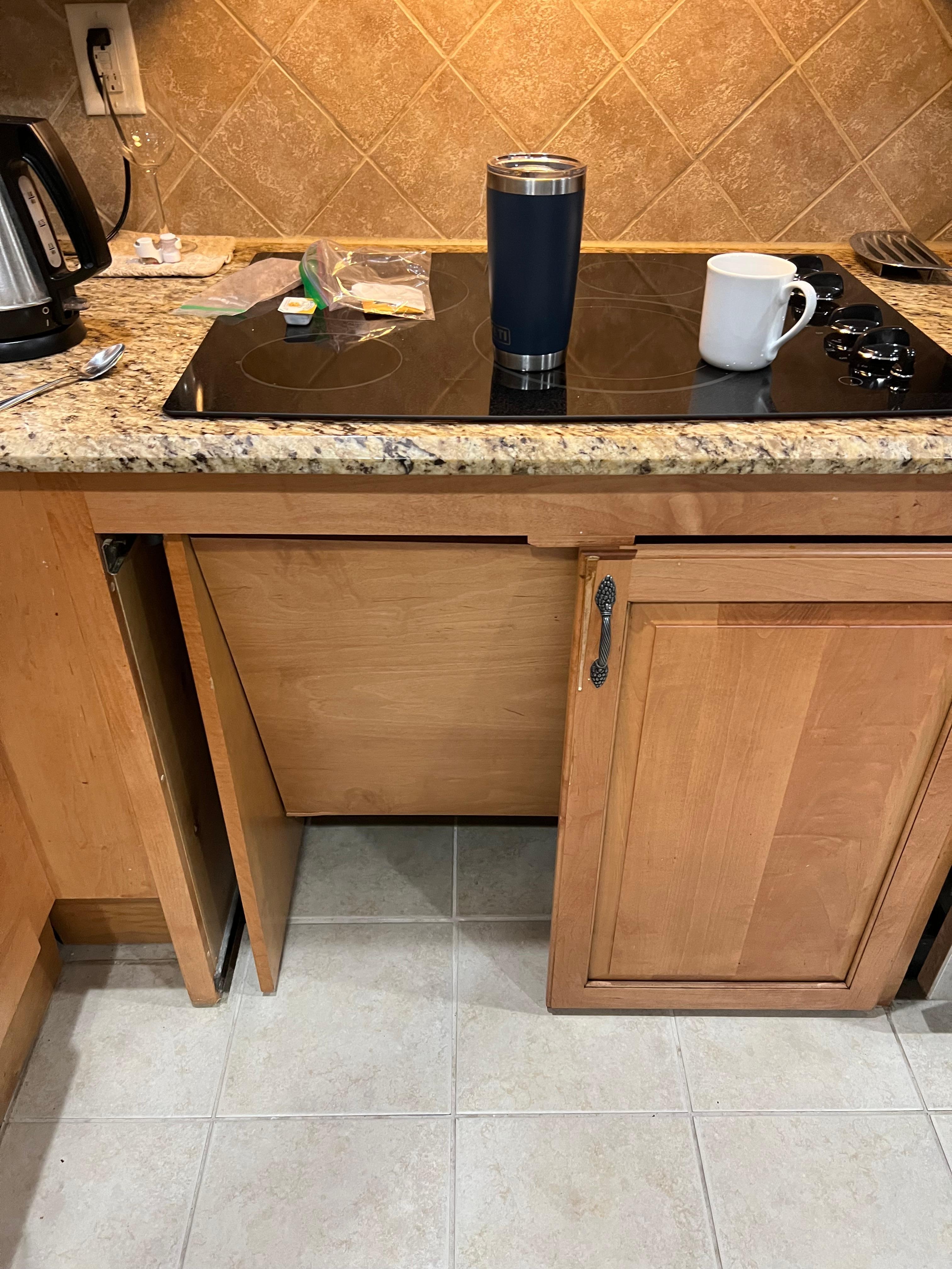 Missing cupboard door