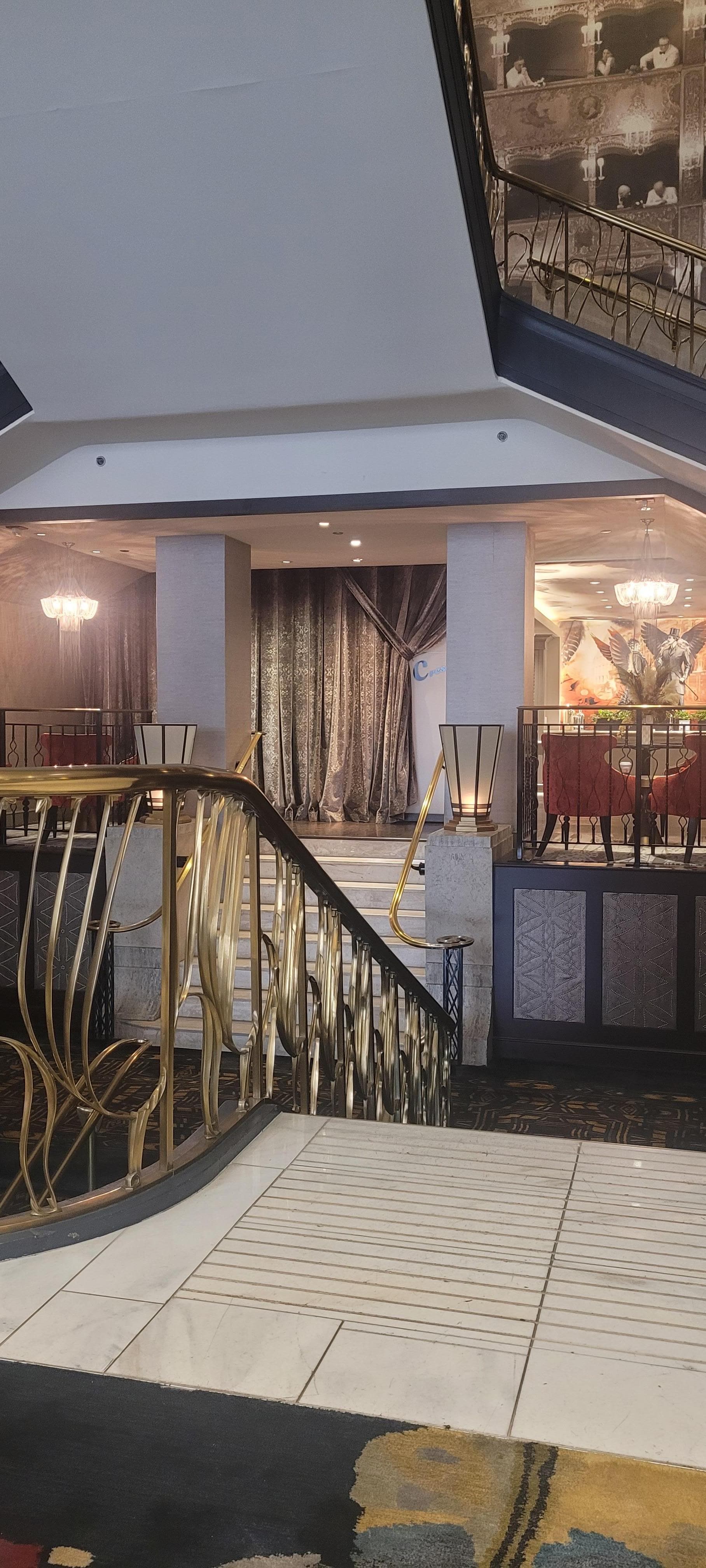 Some beautiful details of my view of the coffee bar from my comfortable seat in the lobby.
