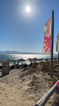 Plaka beach - we ate at this restaurant Picasso on the beach