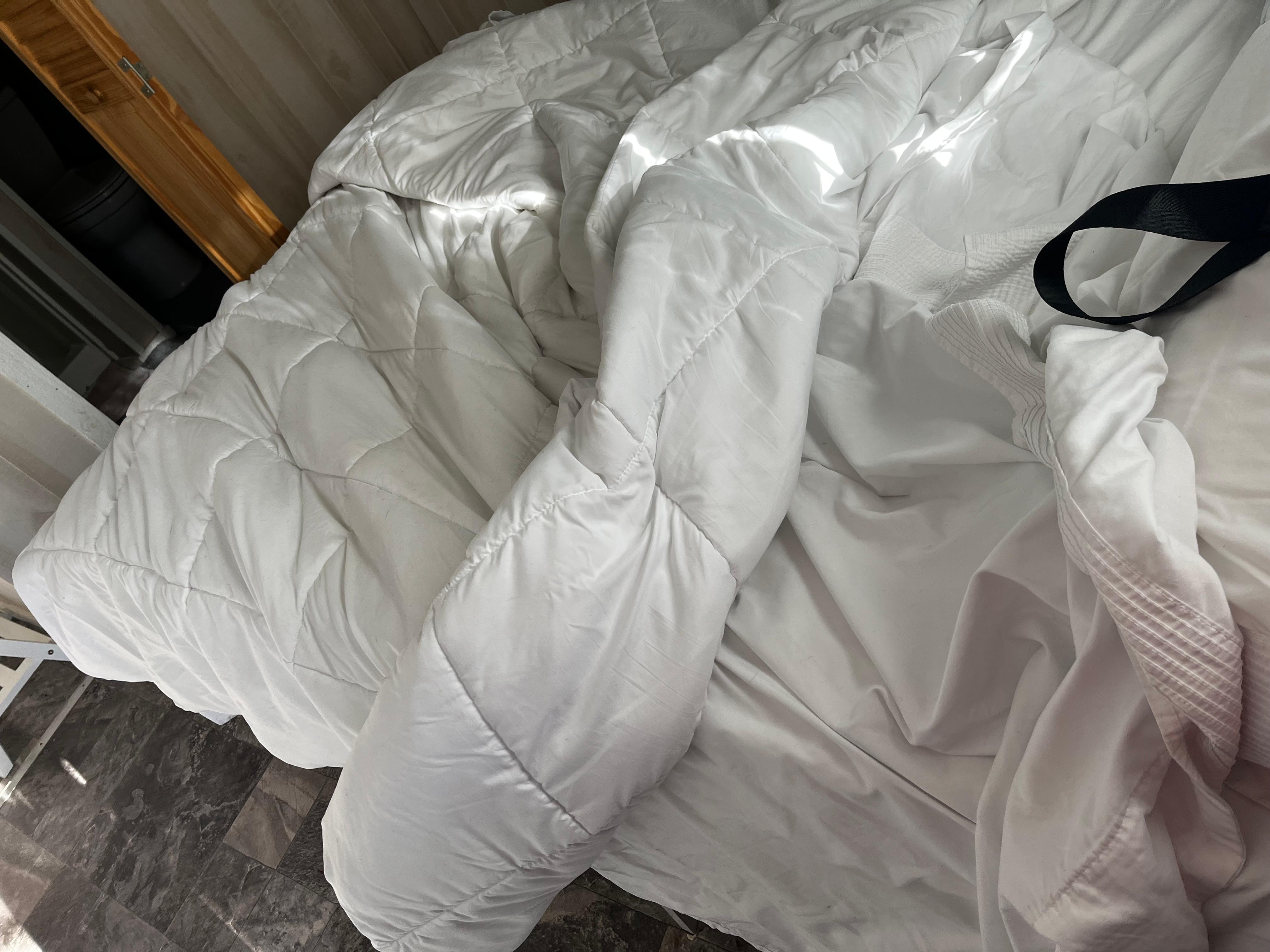 All the bedding in the unit . A sheet and light comforter on Nov 26