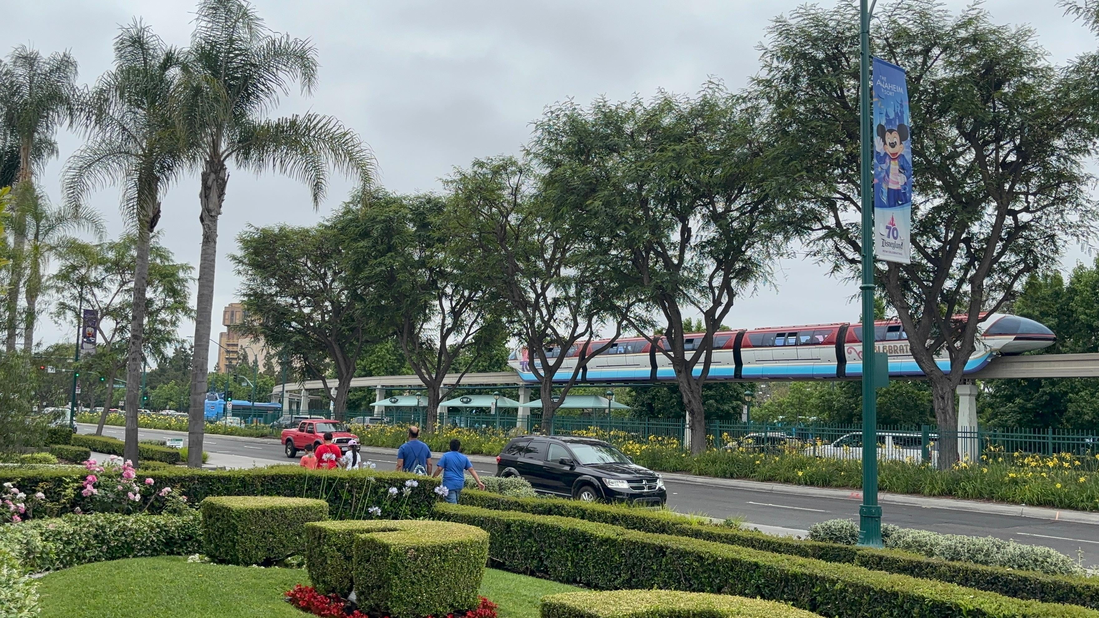 View outside hotel, shows Disney