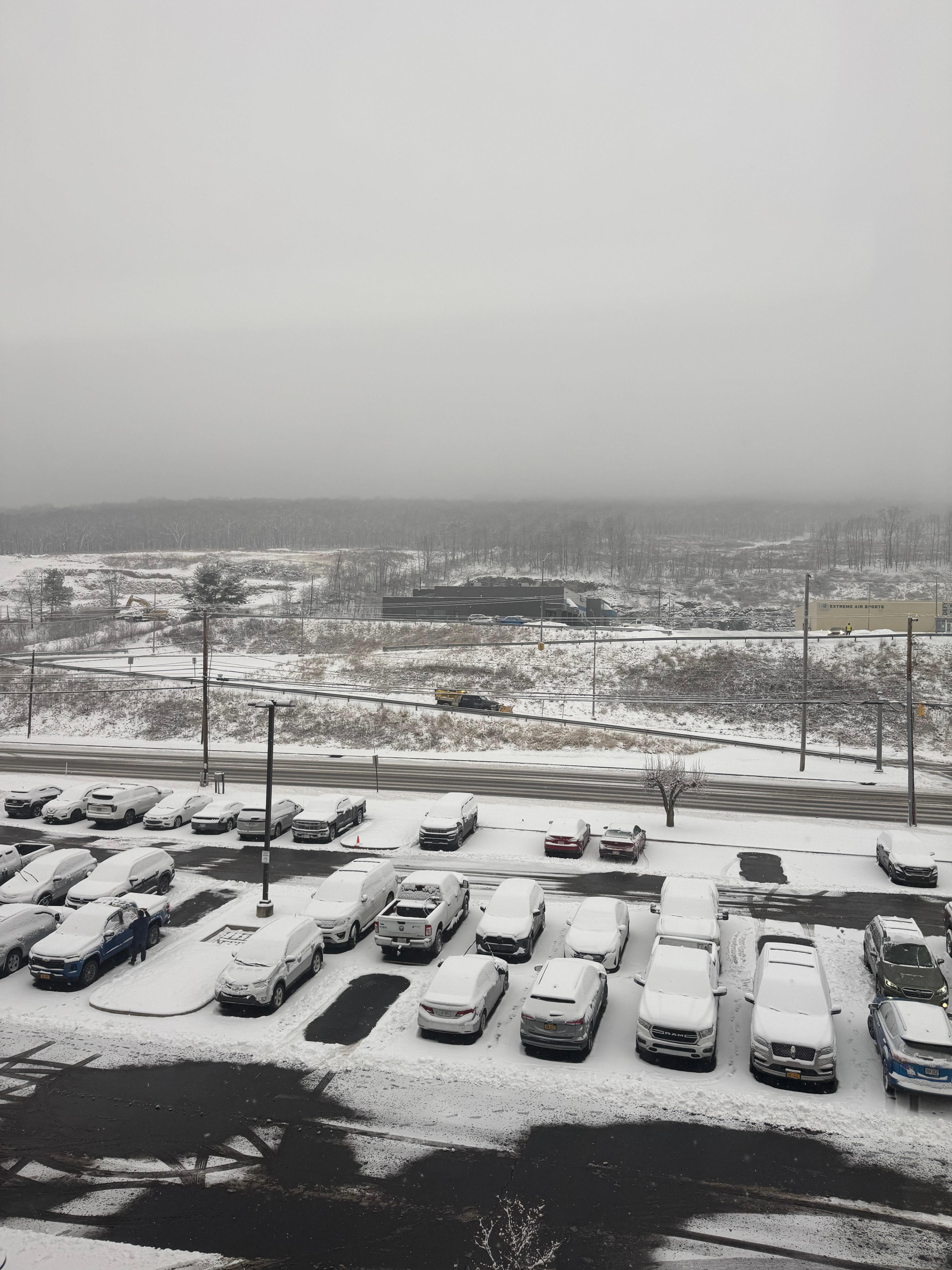 Parking lot from the window of the room