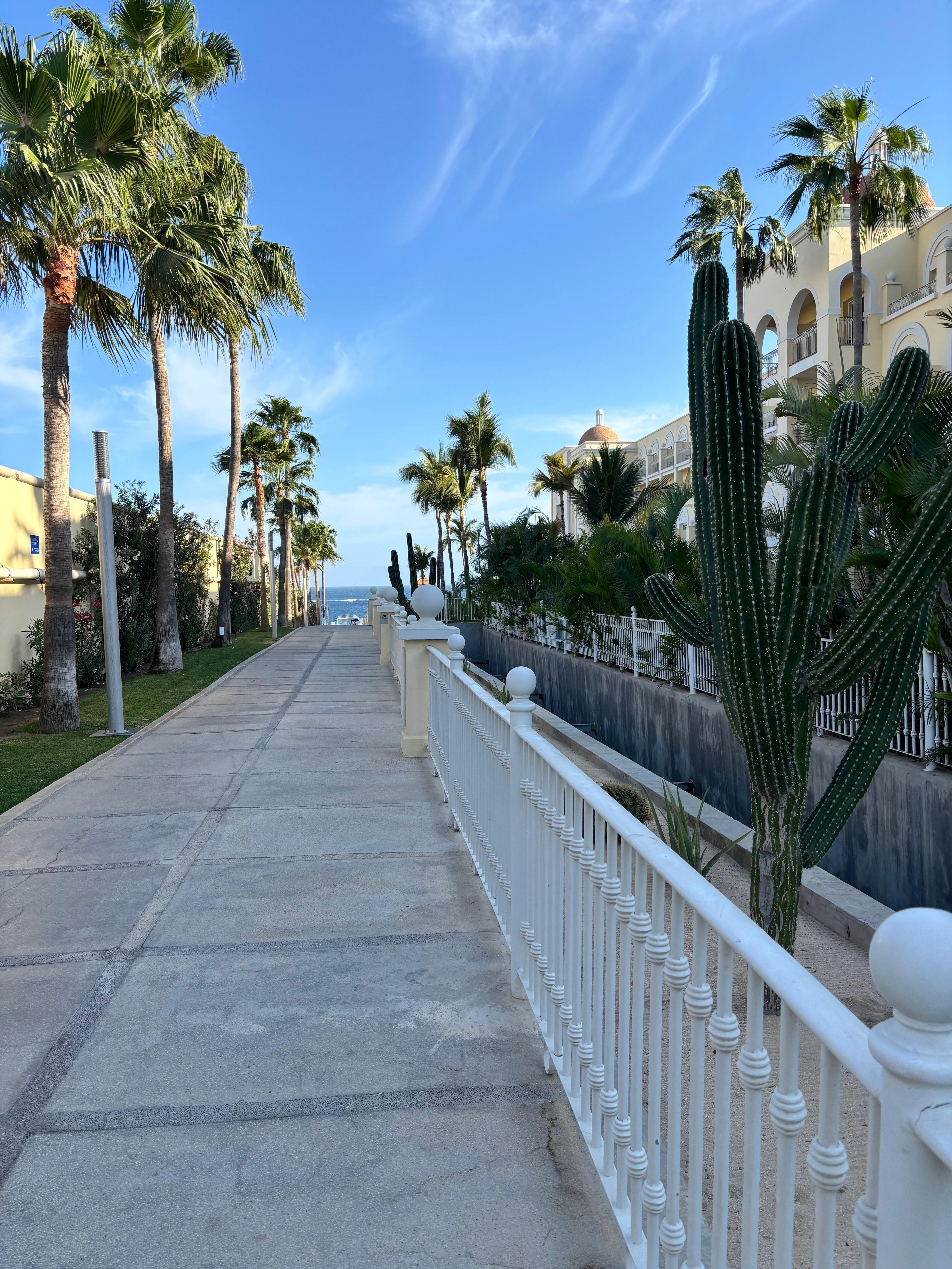 Pathway through Riu Hotel to beach. 
