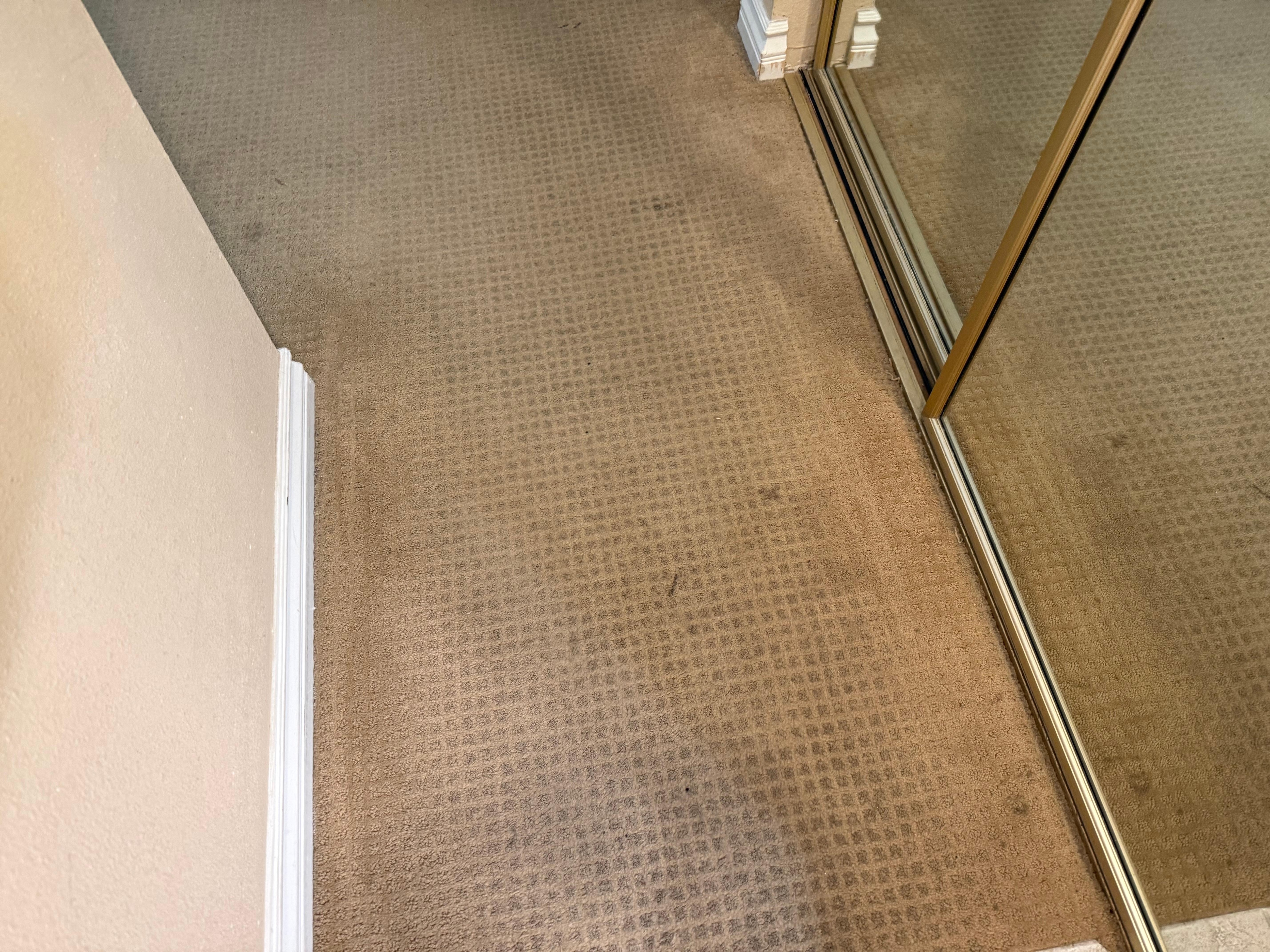Carpet not cleaned and. Appears extruold