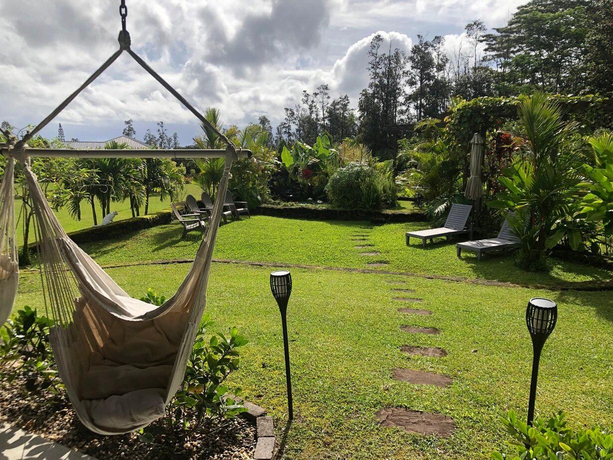 The view from the lanai of the guest house