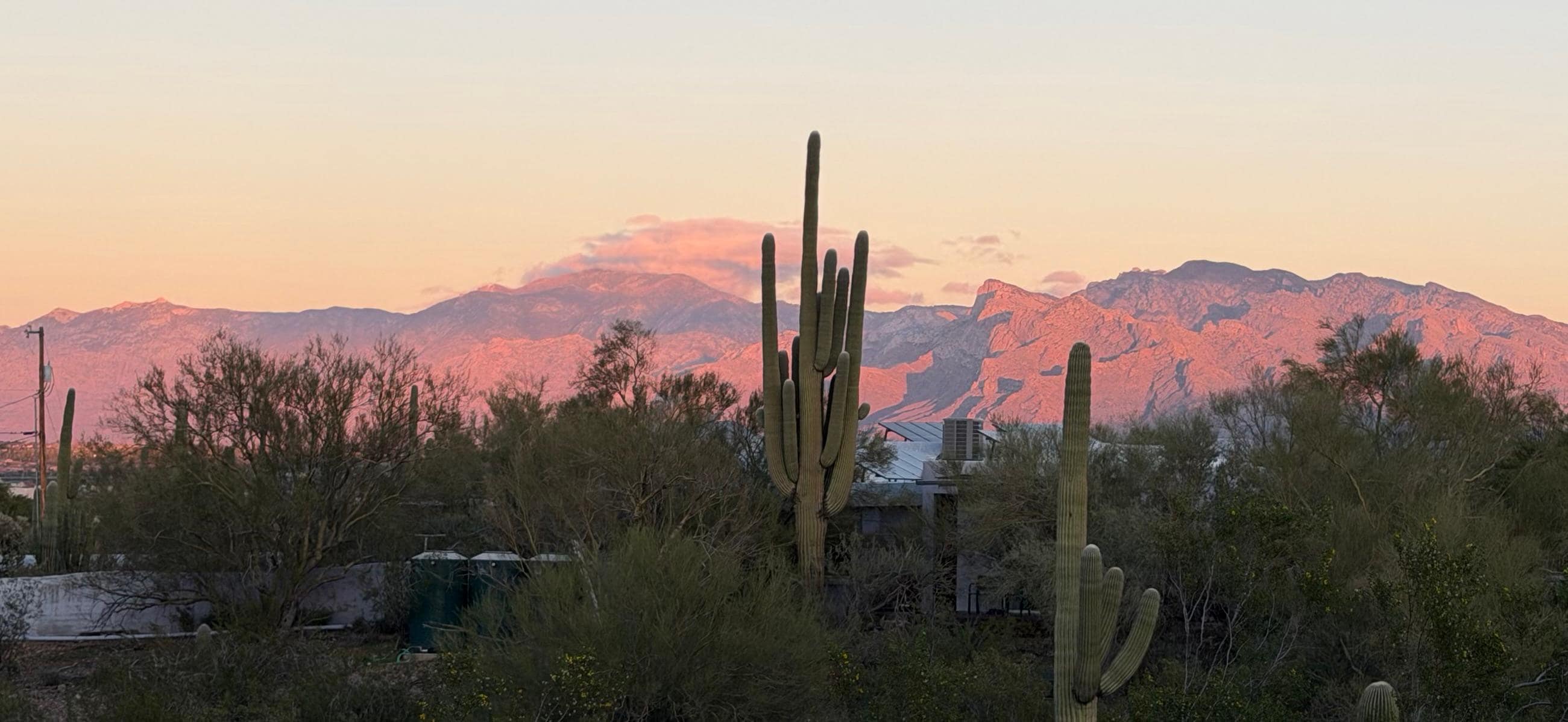 Sunset view of Santa Catalina Mountains