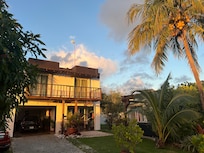 There’s a faint rainbow over the house.