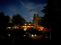 Looking towards the house from the dock at night. Very relaxing.