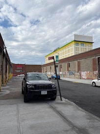 Facing away from from front of hotel