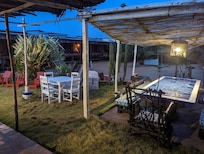Dining area next to ocean front