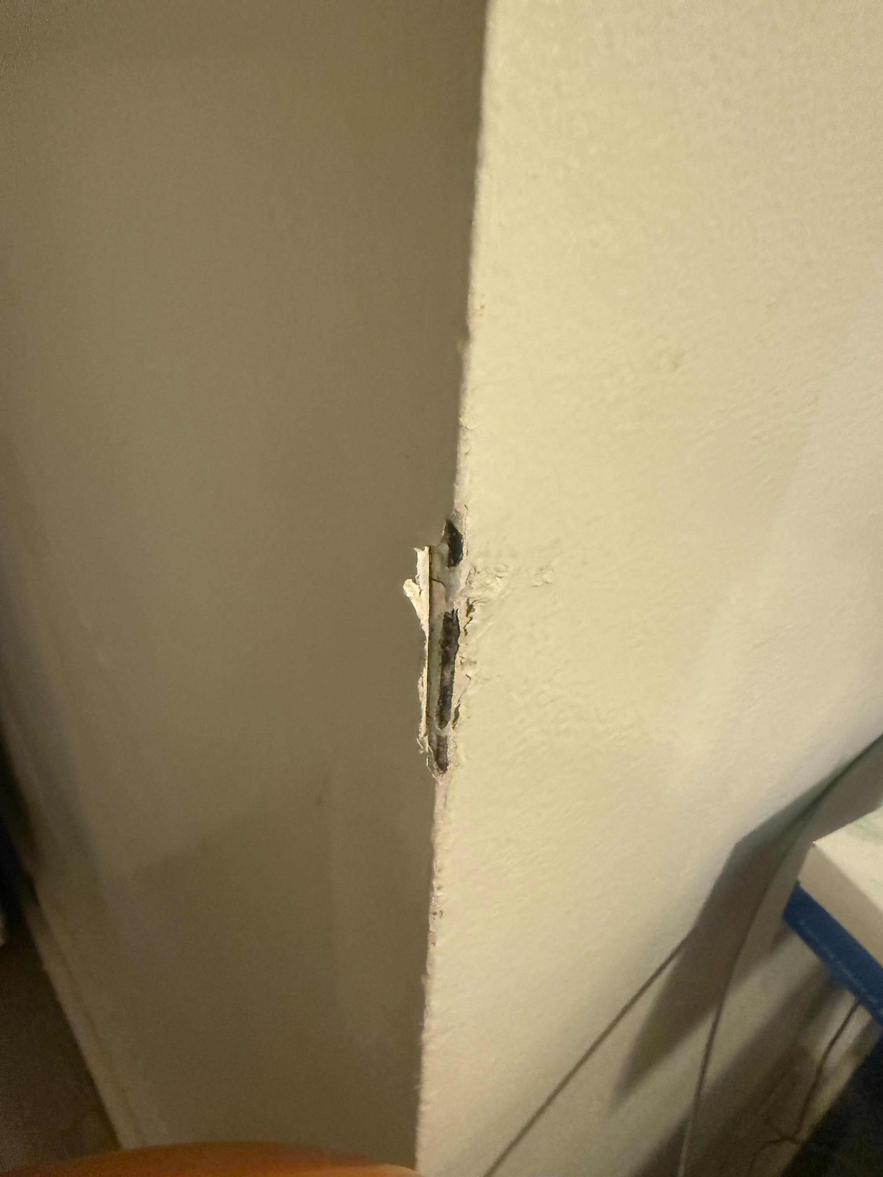 Corners of walls chipped 