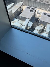 this is your view out of the window-ac units (and the dead fly)