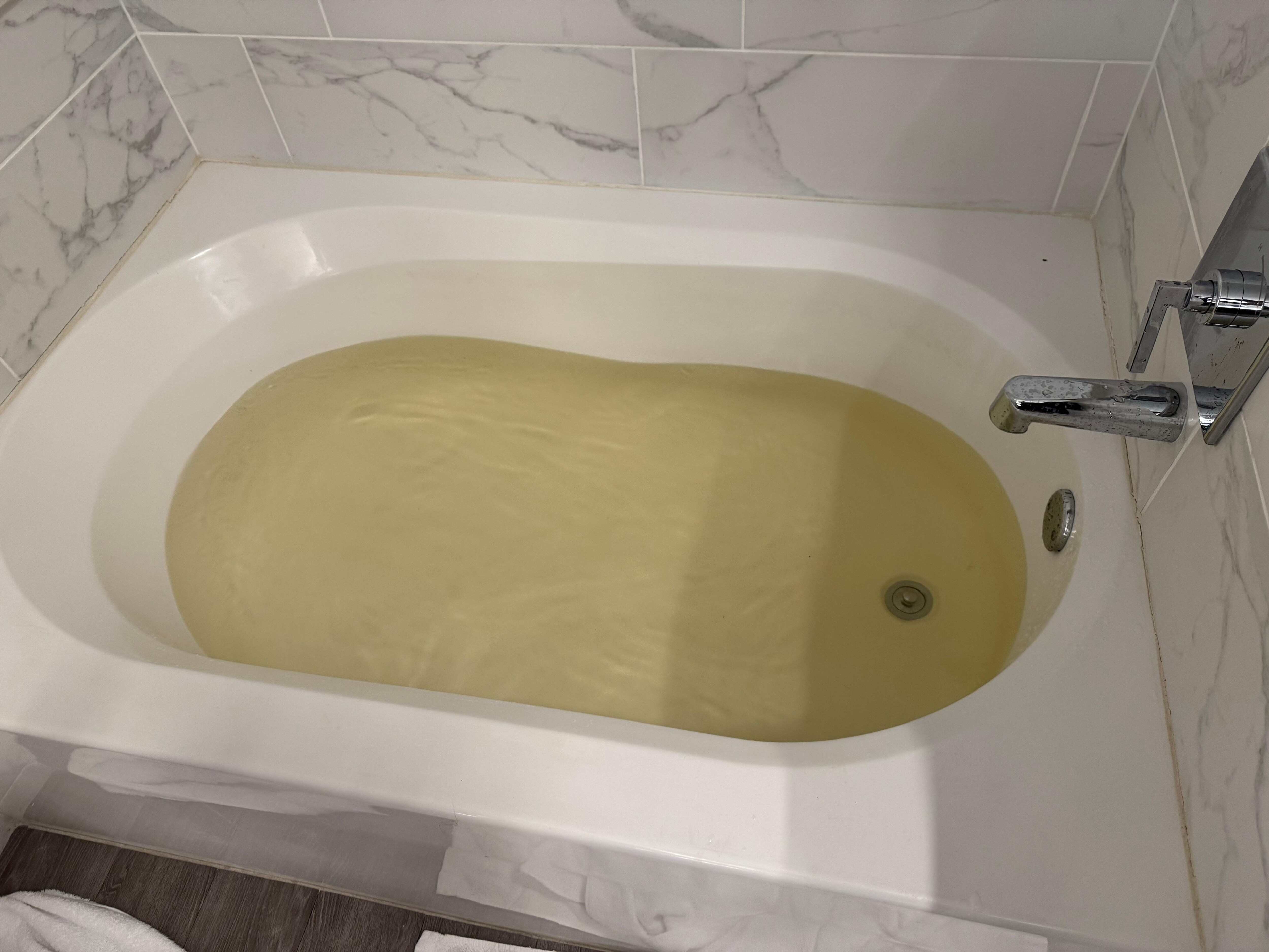 Brown water out of the faucet 