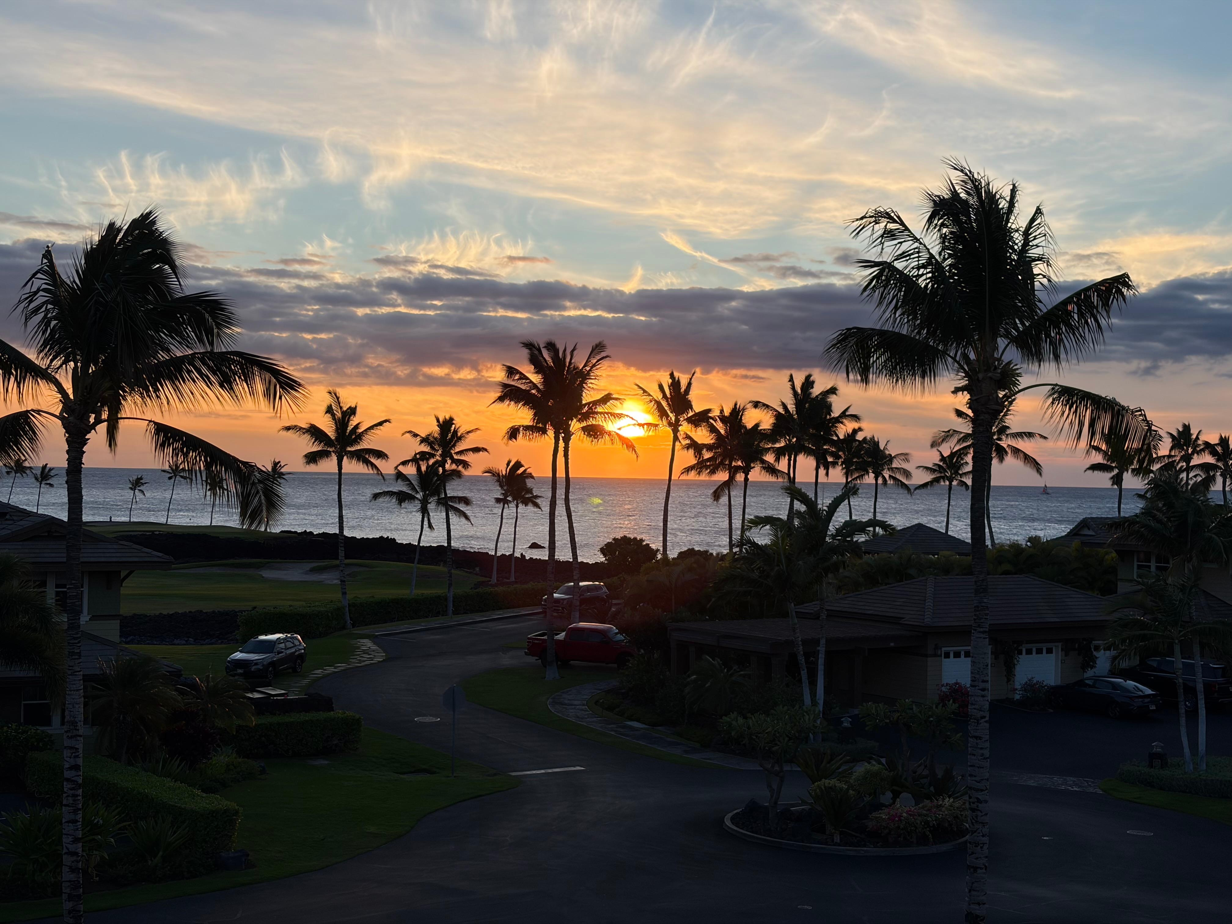 Sunset from the balcony each evening. 