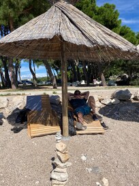 Beach time.