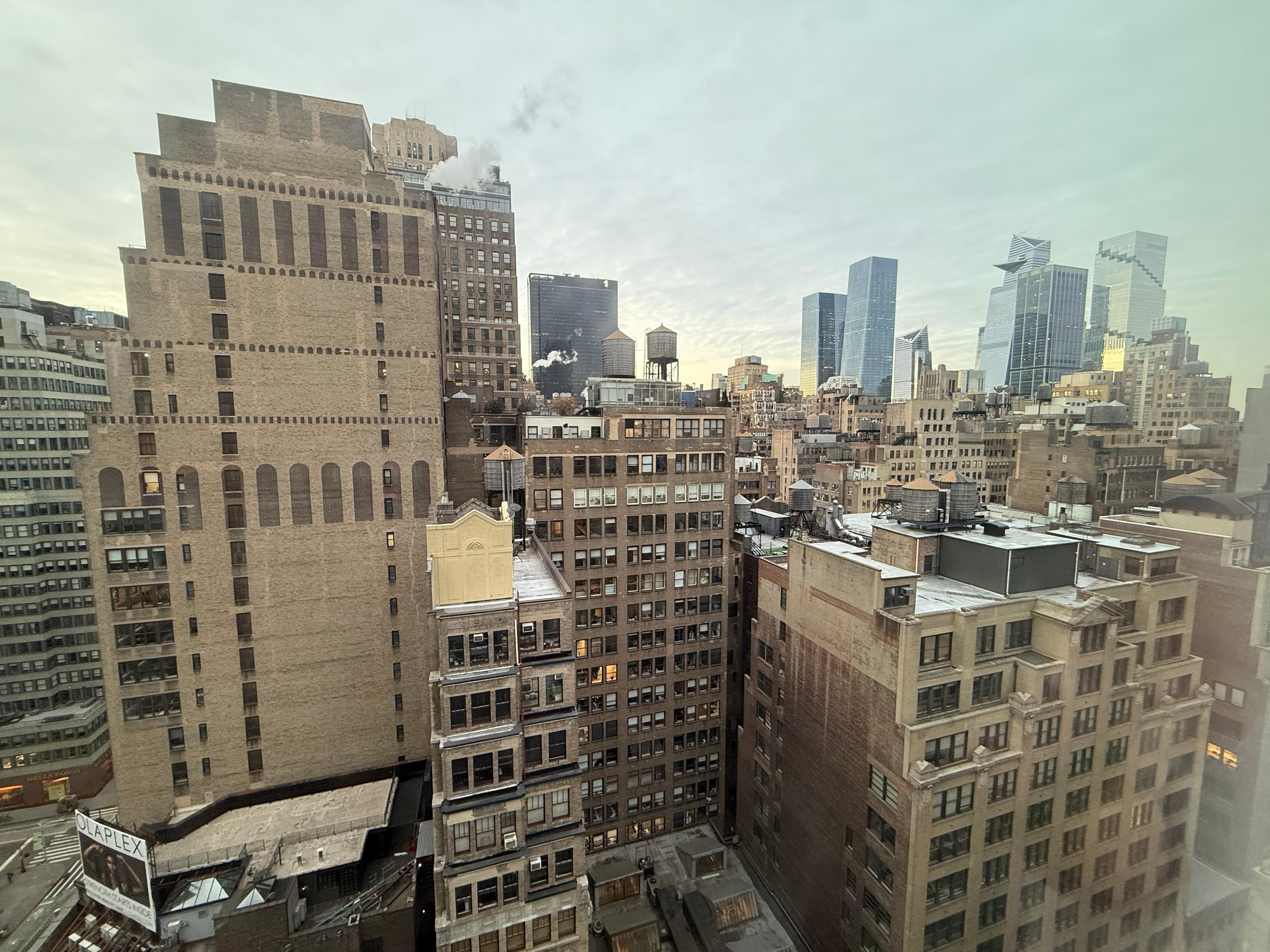 Looking out our south-facing 20th floor window 