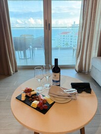 Surprise complementary charcuterie board and wine for my birthday and our anniversary (: