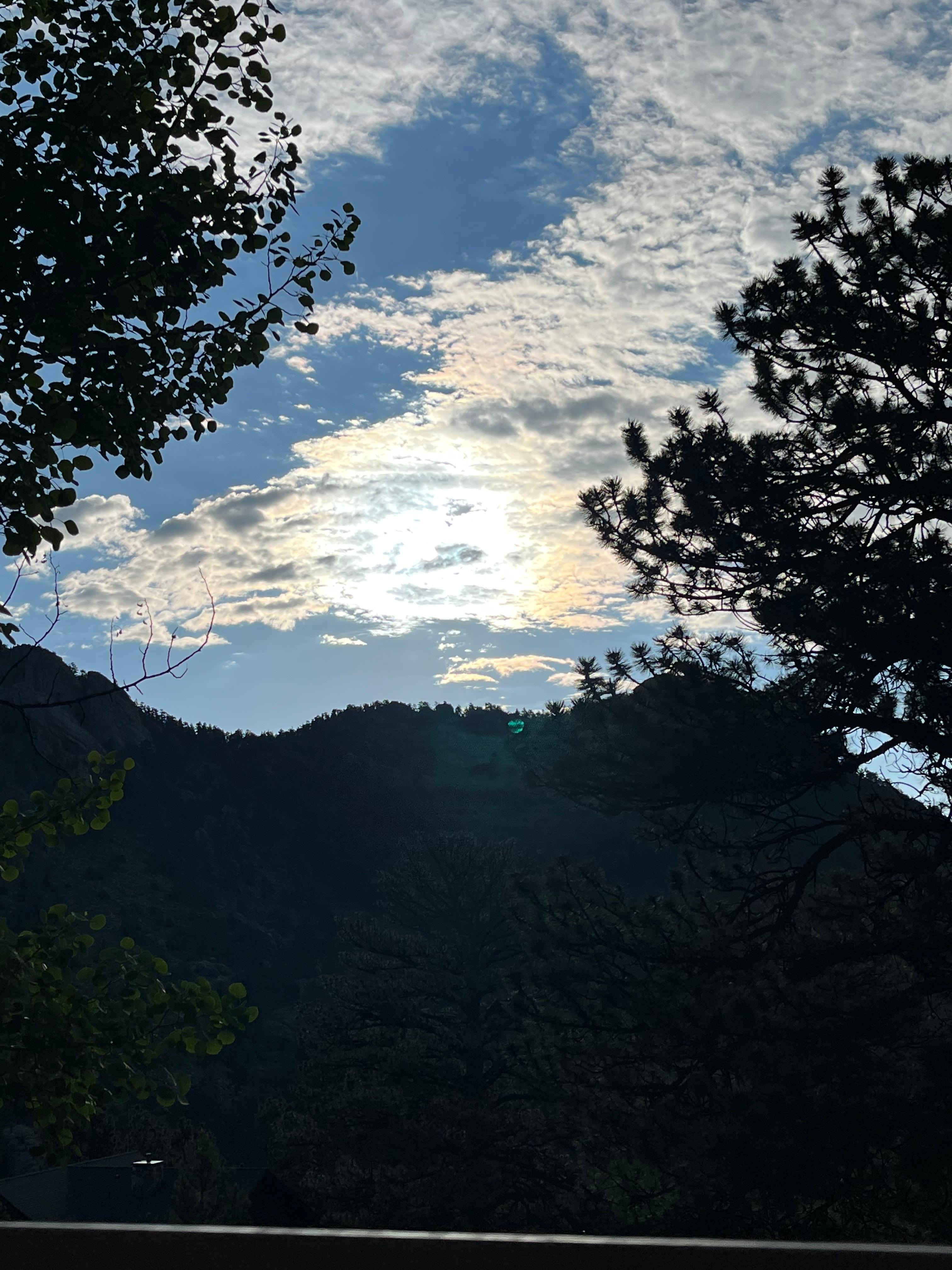 Just before sunrise from the porch. 