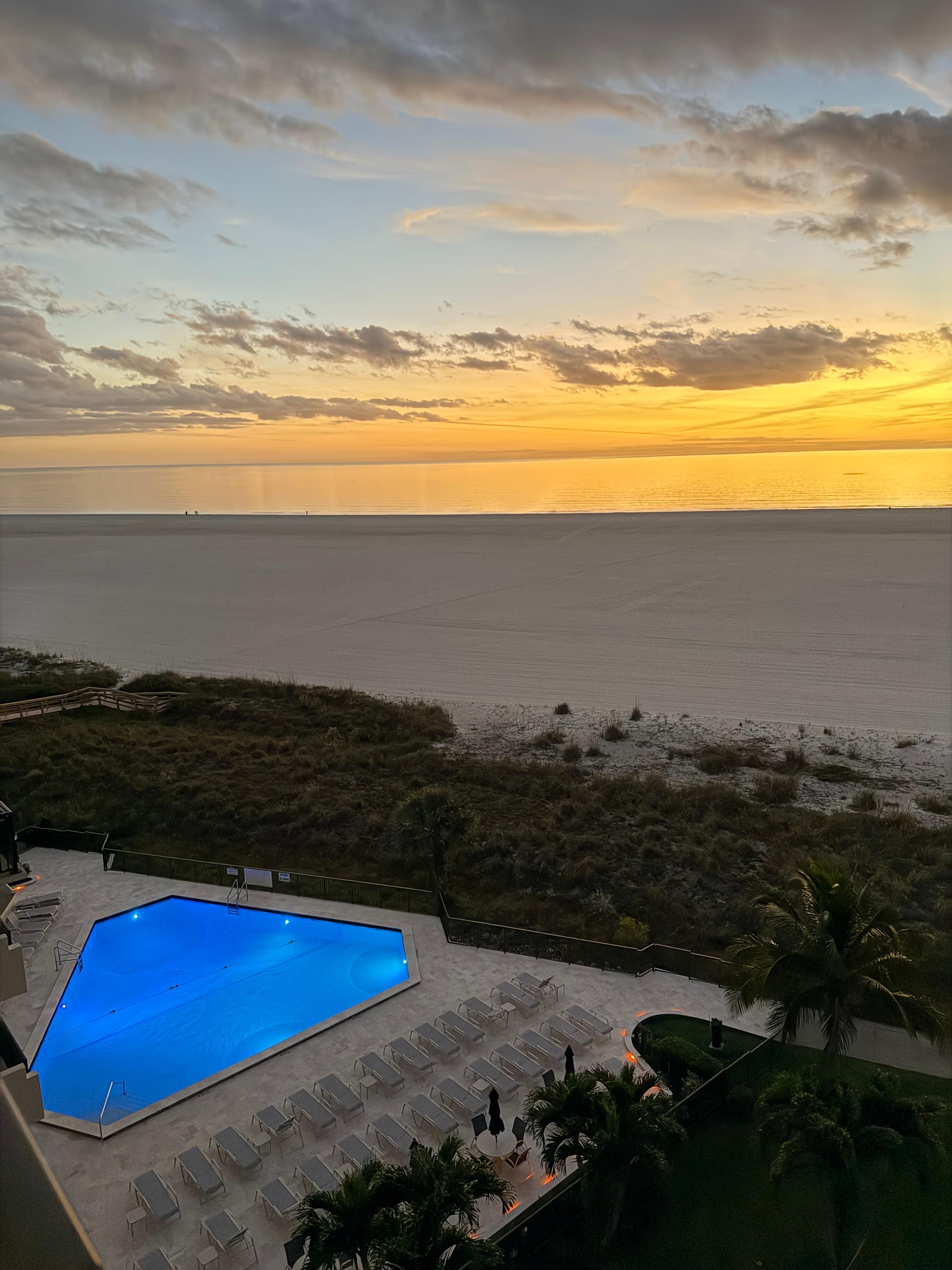 The pool at sunset