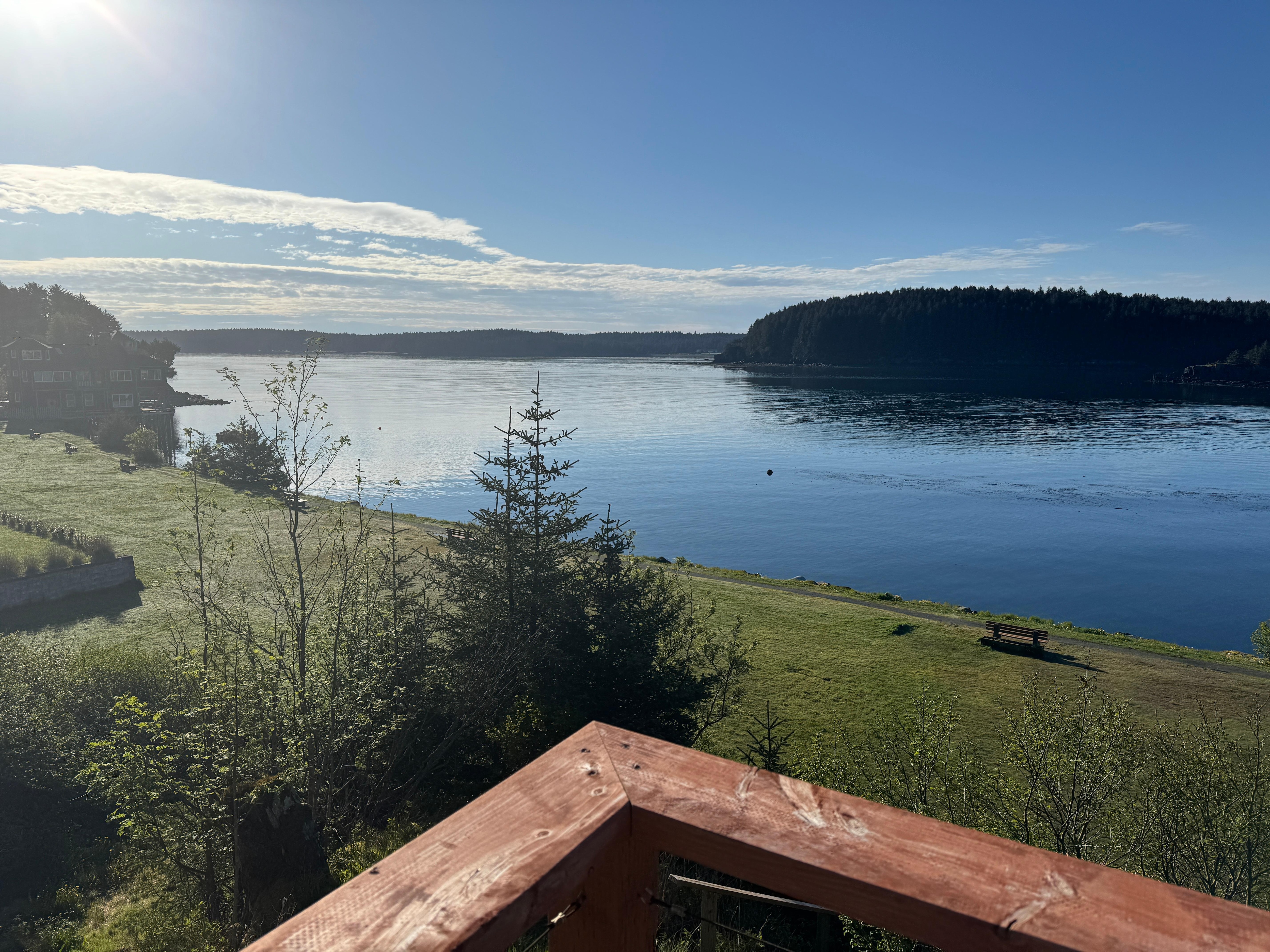The channel from the back deck
