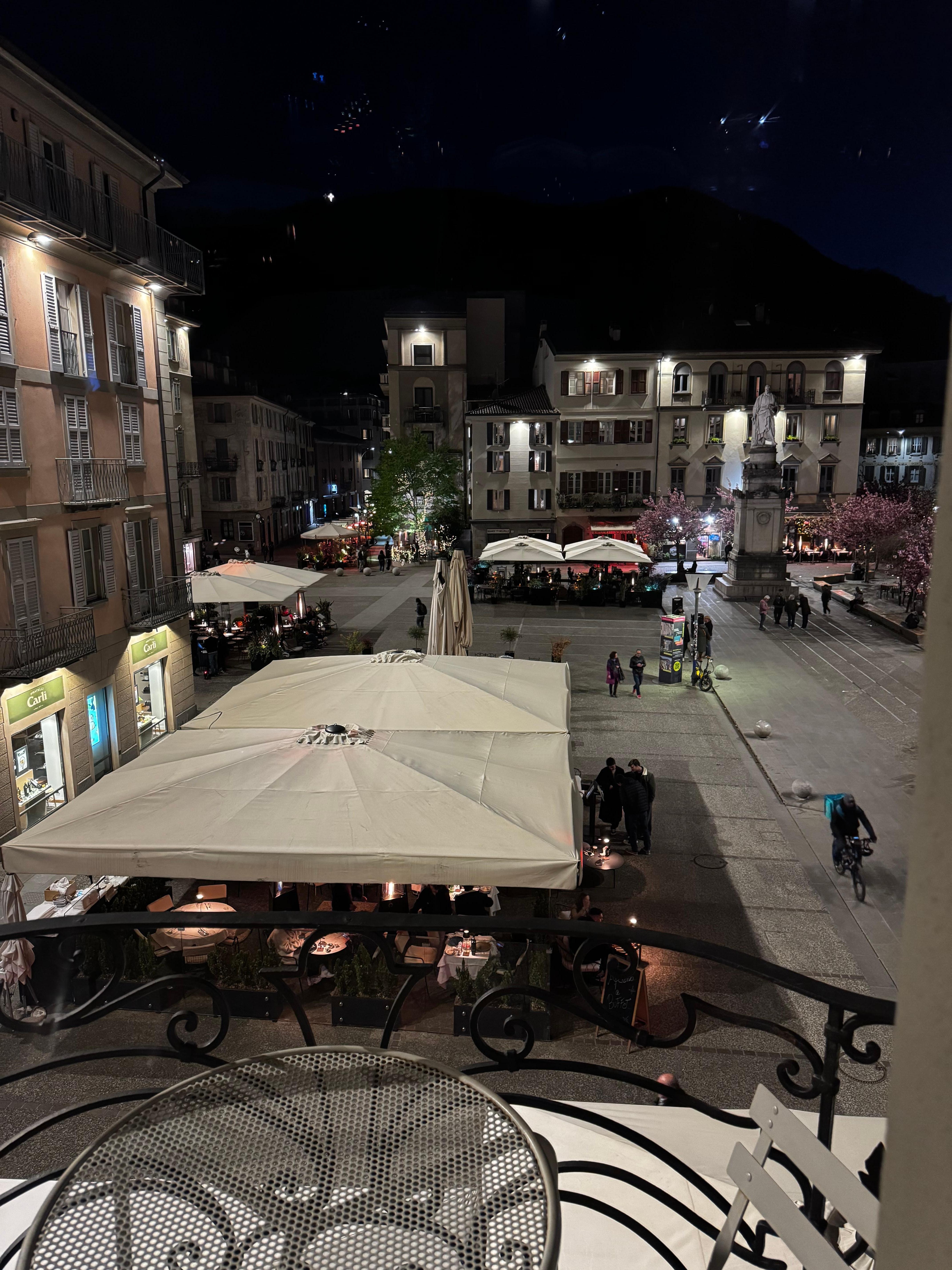 Night view from living room. 