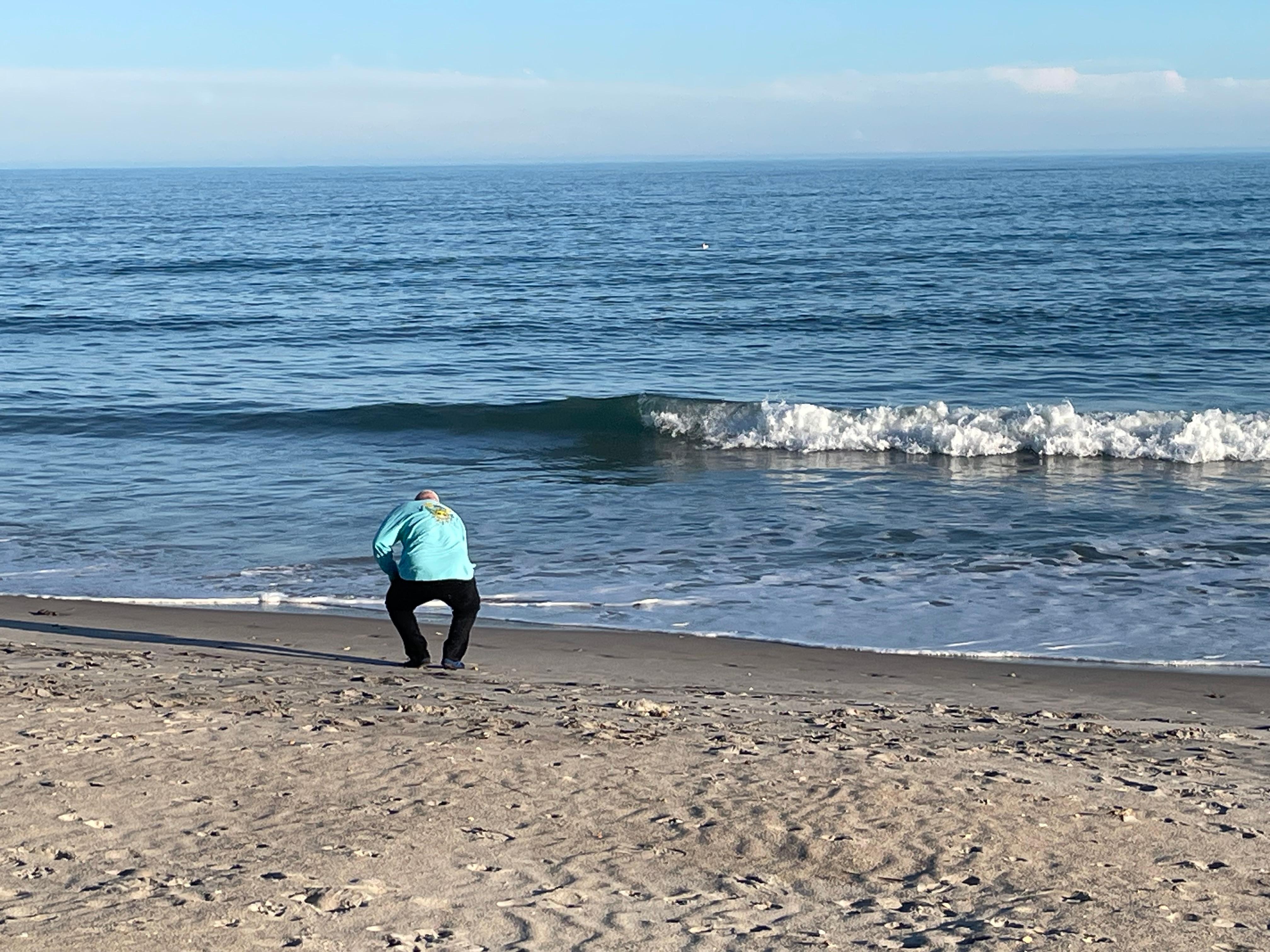 Beautiful February evening on the beach.