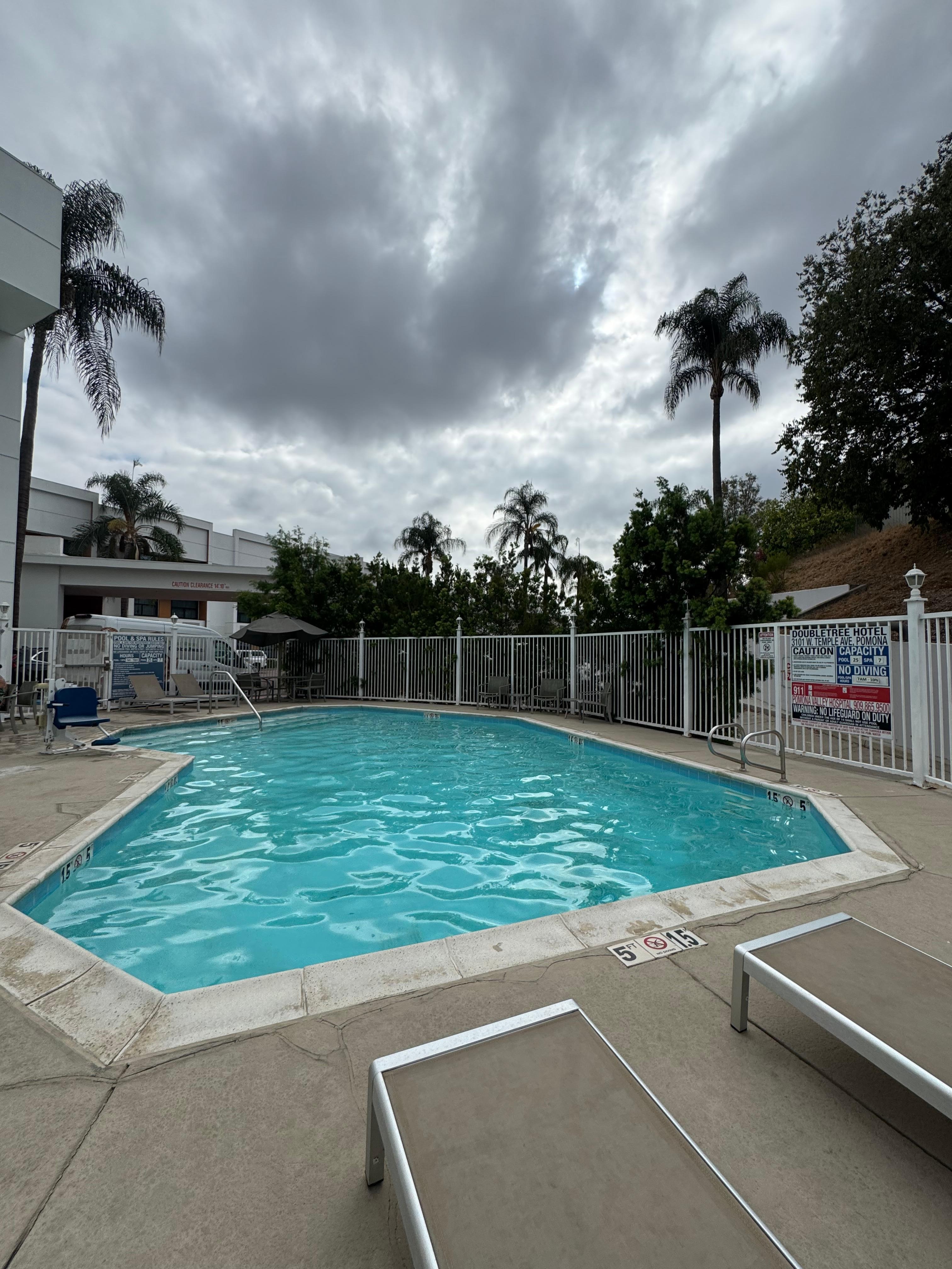 Even tho it was cold there was a hot tub. 