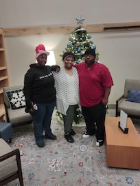 Our Christmas photo in the lobby by the Christmas tree. The lights and the hotel decorations was amazing for the holiday. Myself and my two children.