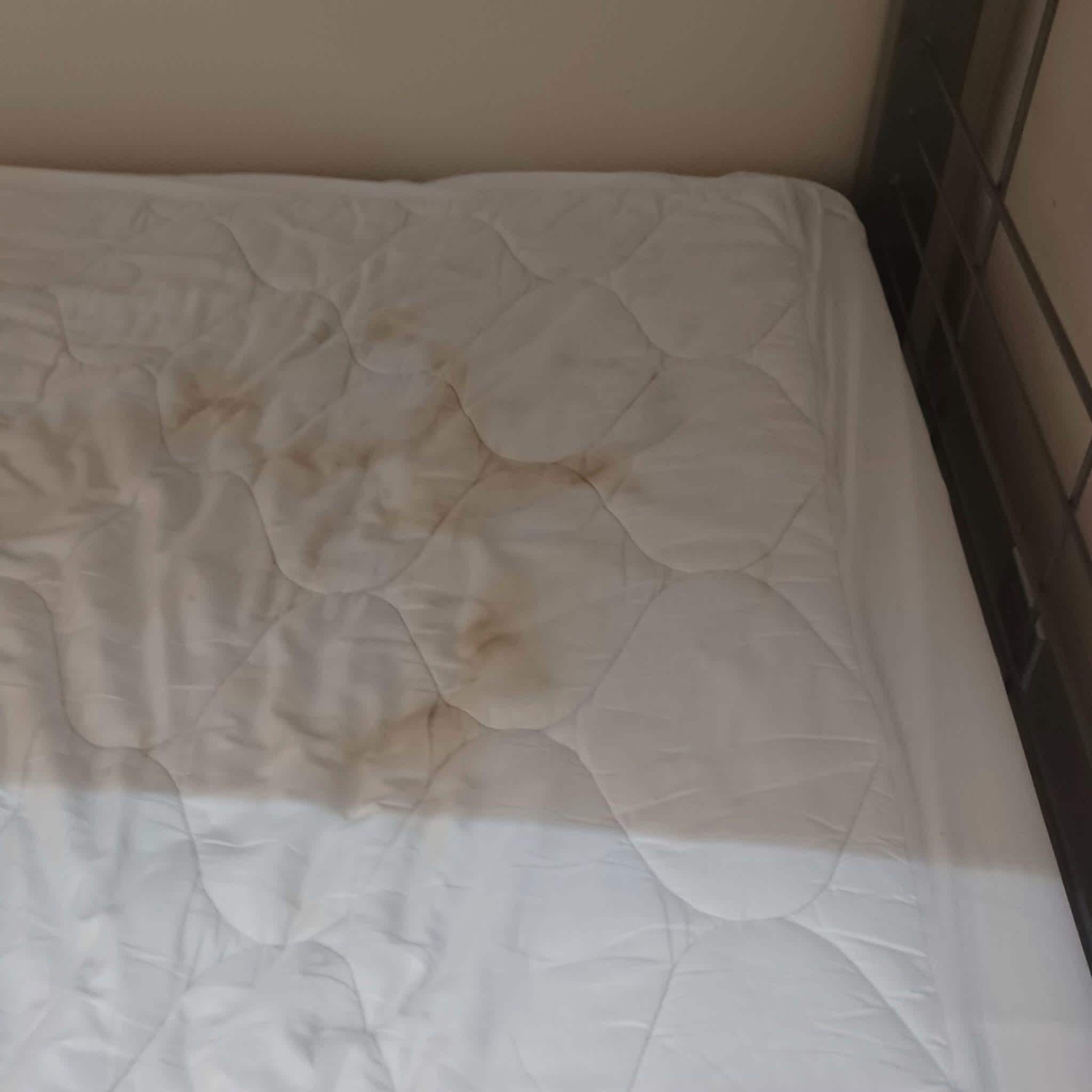 stained mattress pad