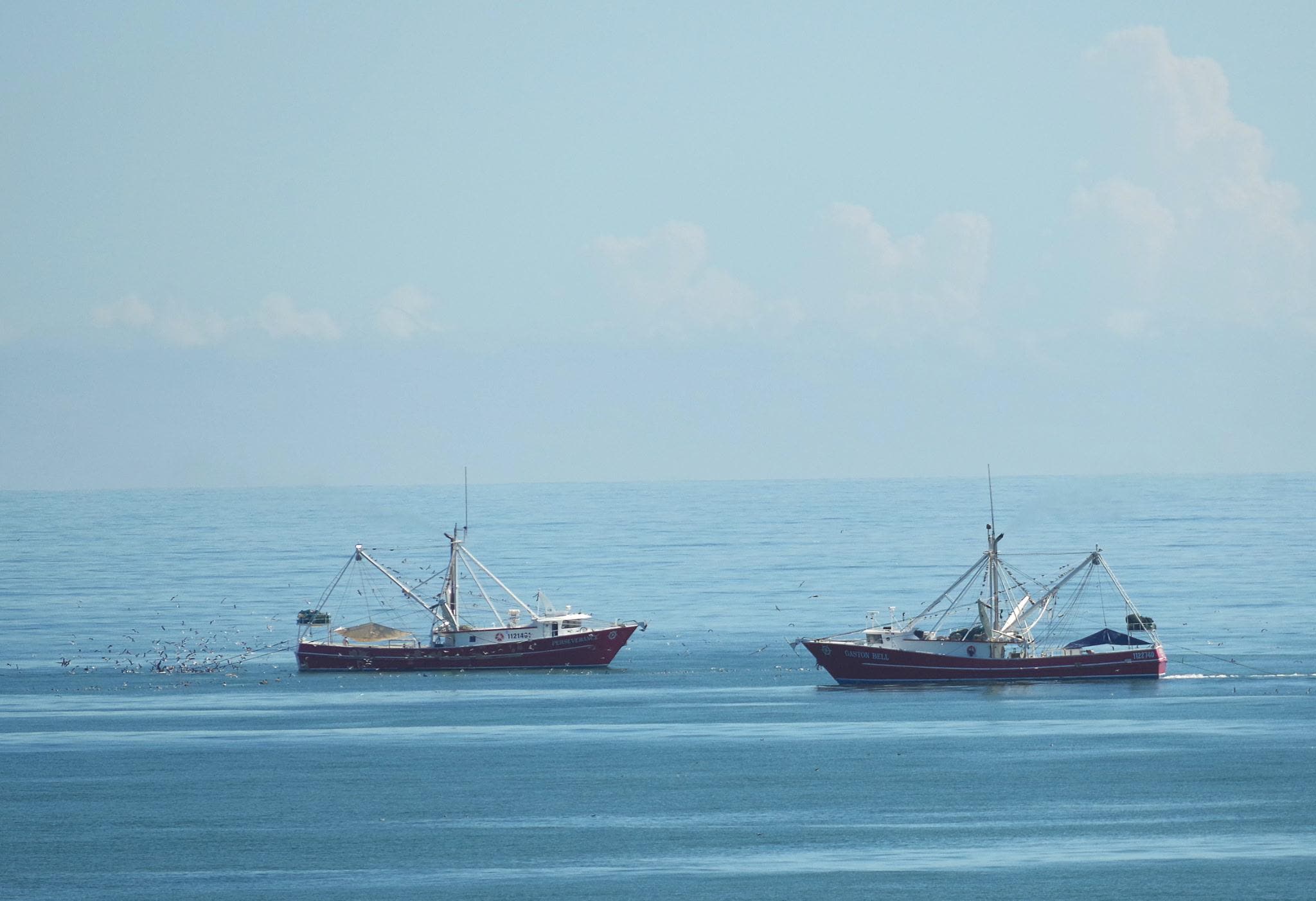 Several boats everyday as seen from our balcony.