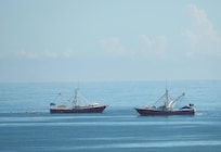 Several boats everyday as seen from our balcony.