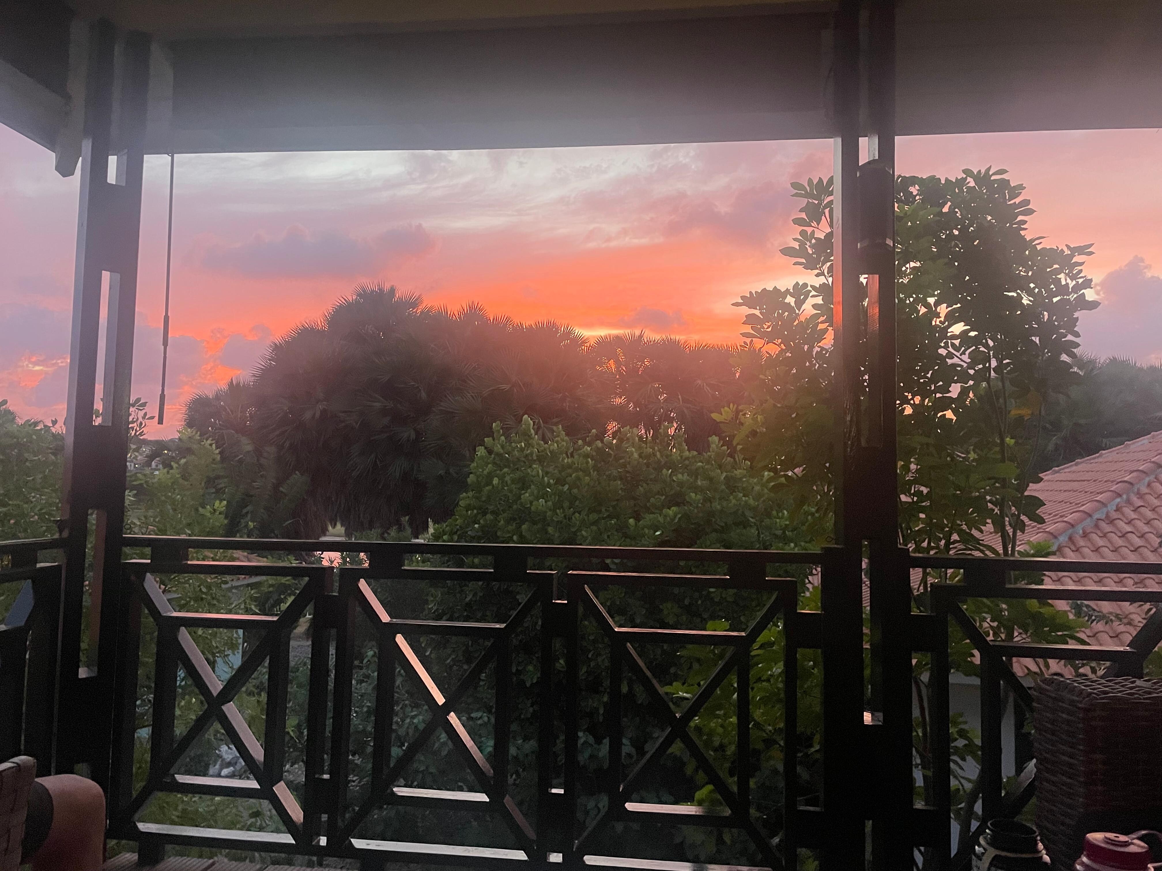 Deck view at sunset