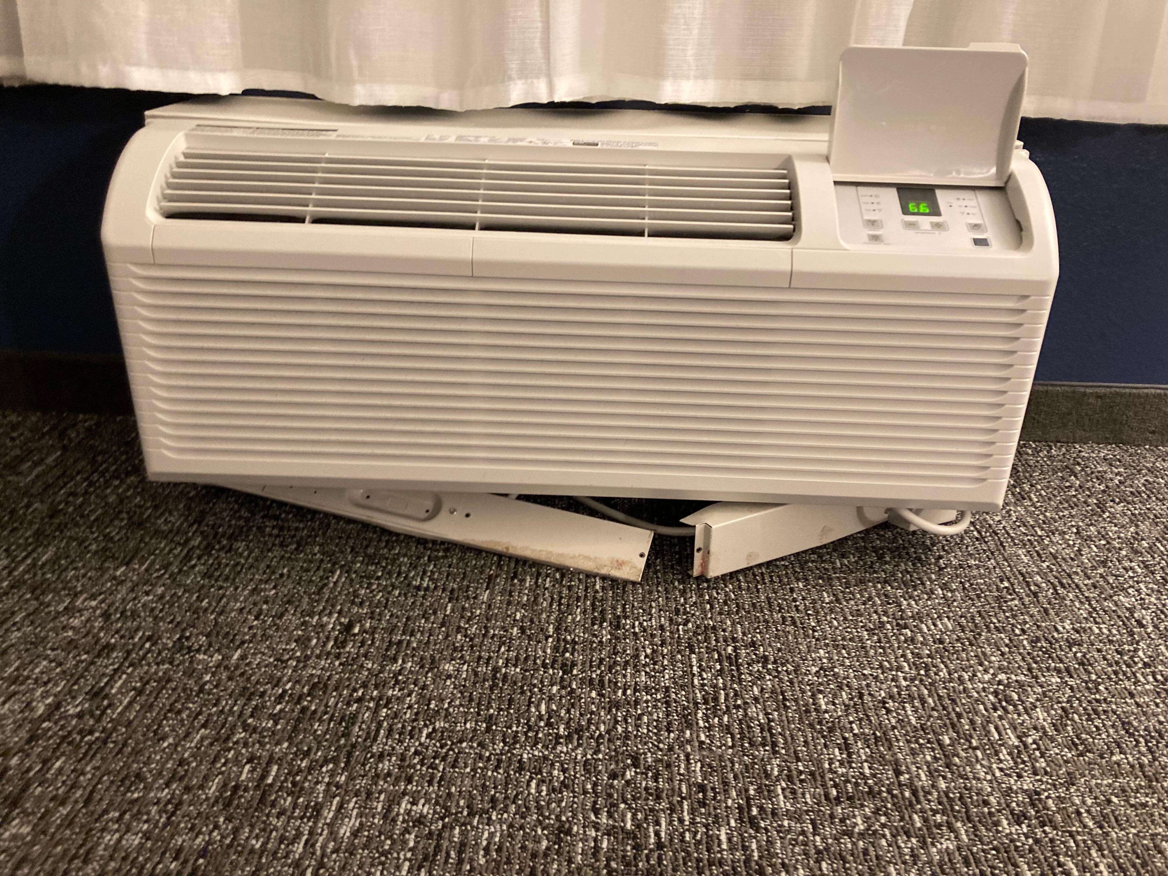 Thankfully, the under window unit did work, albeit pieces underneath made me wonder