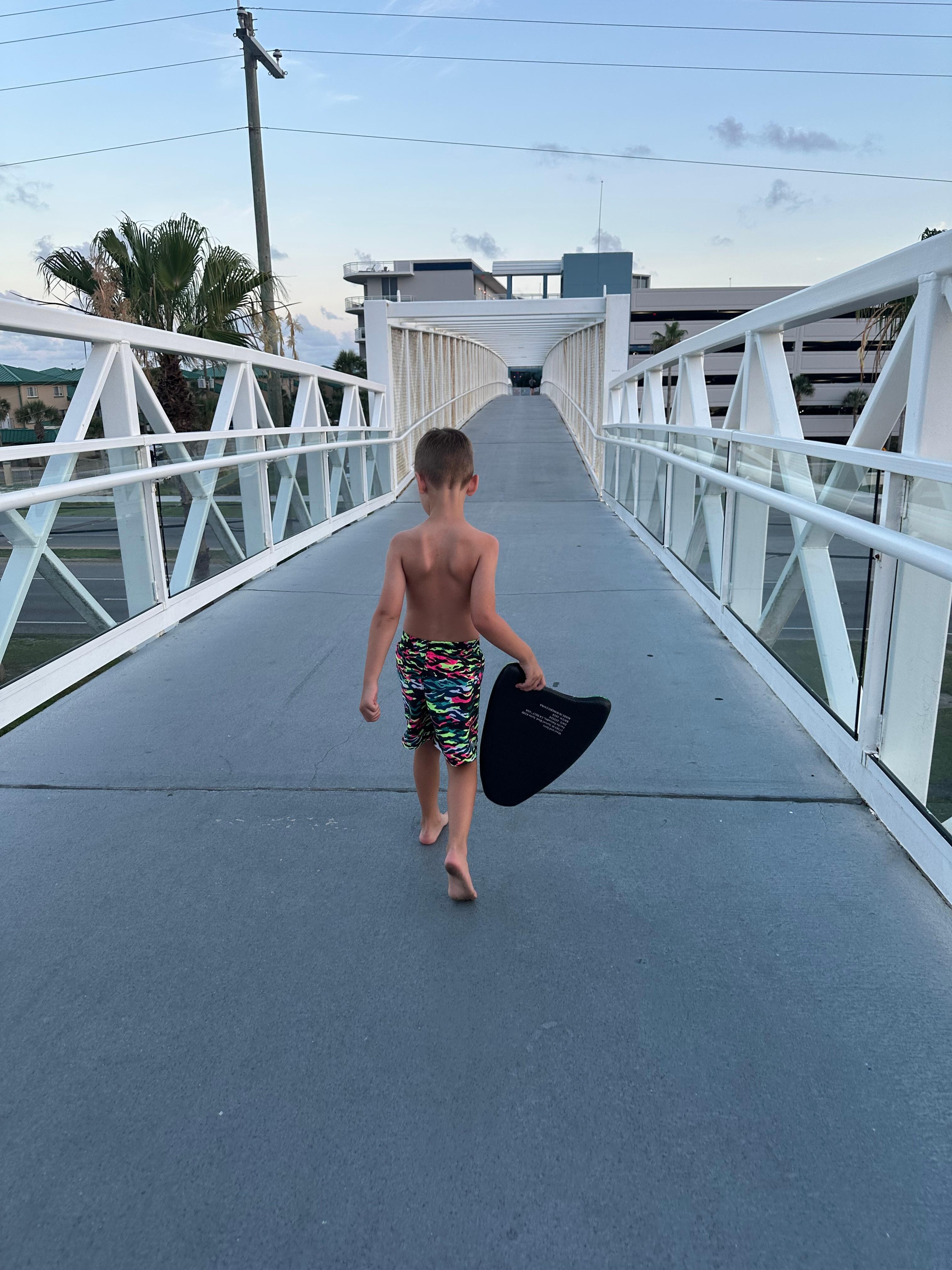 Kids loved walking over the road on the skybridge. 