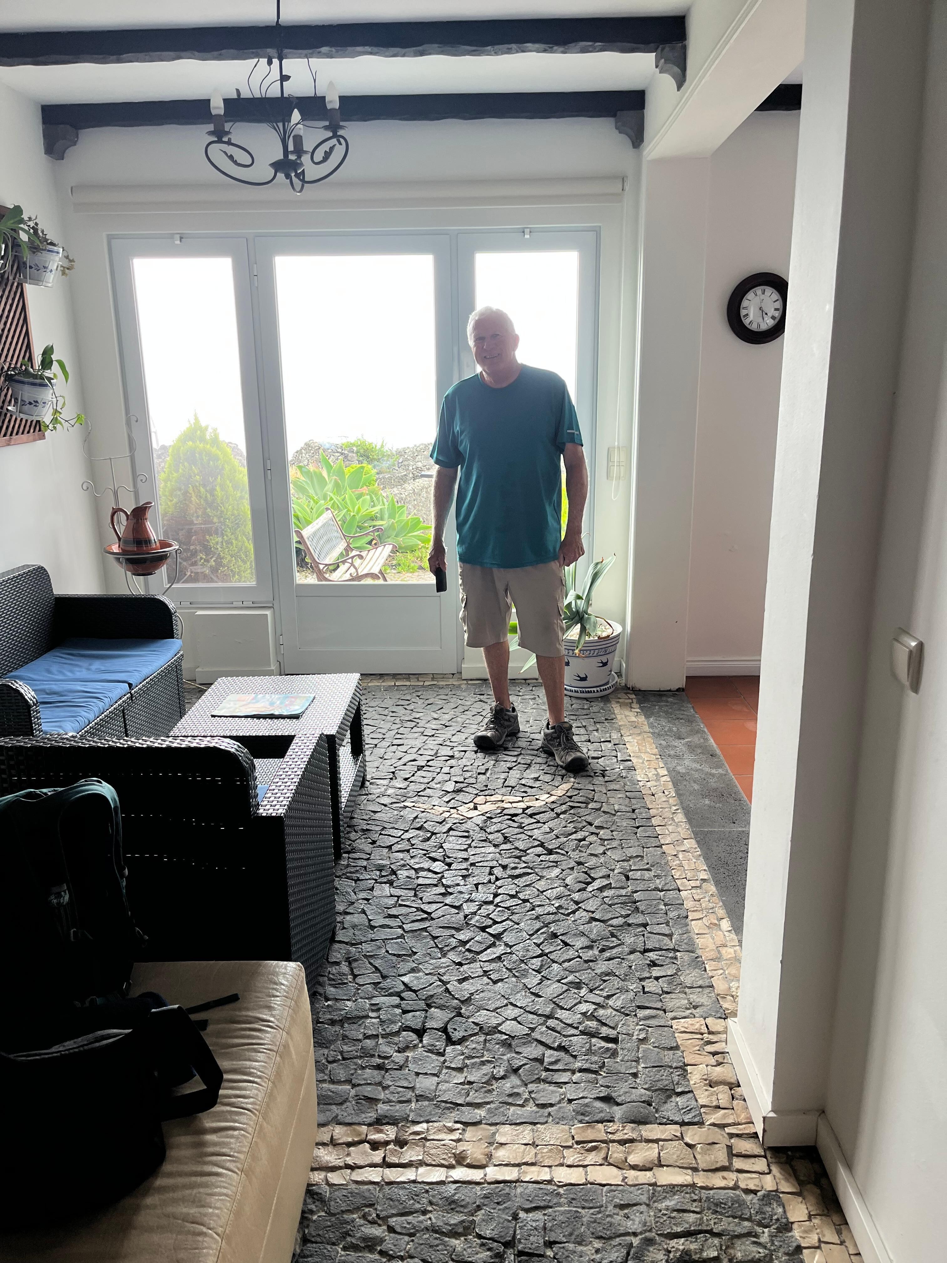 We loved the stone floor in this room.